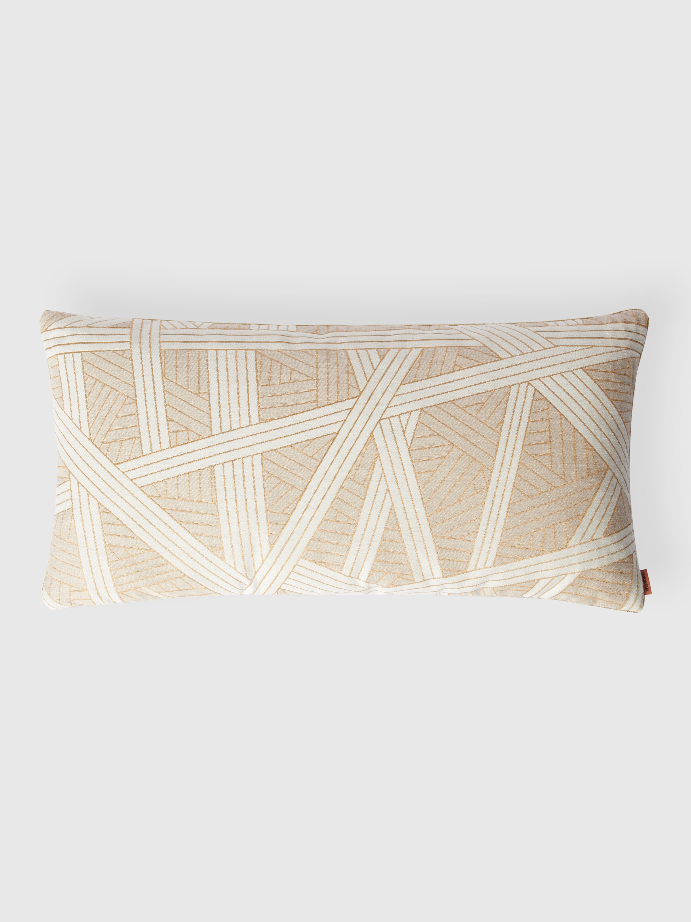 Cuscino Nastri 30x60 cm con impunture, Beige - 0