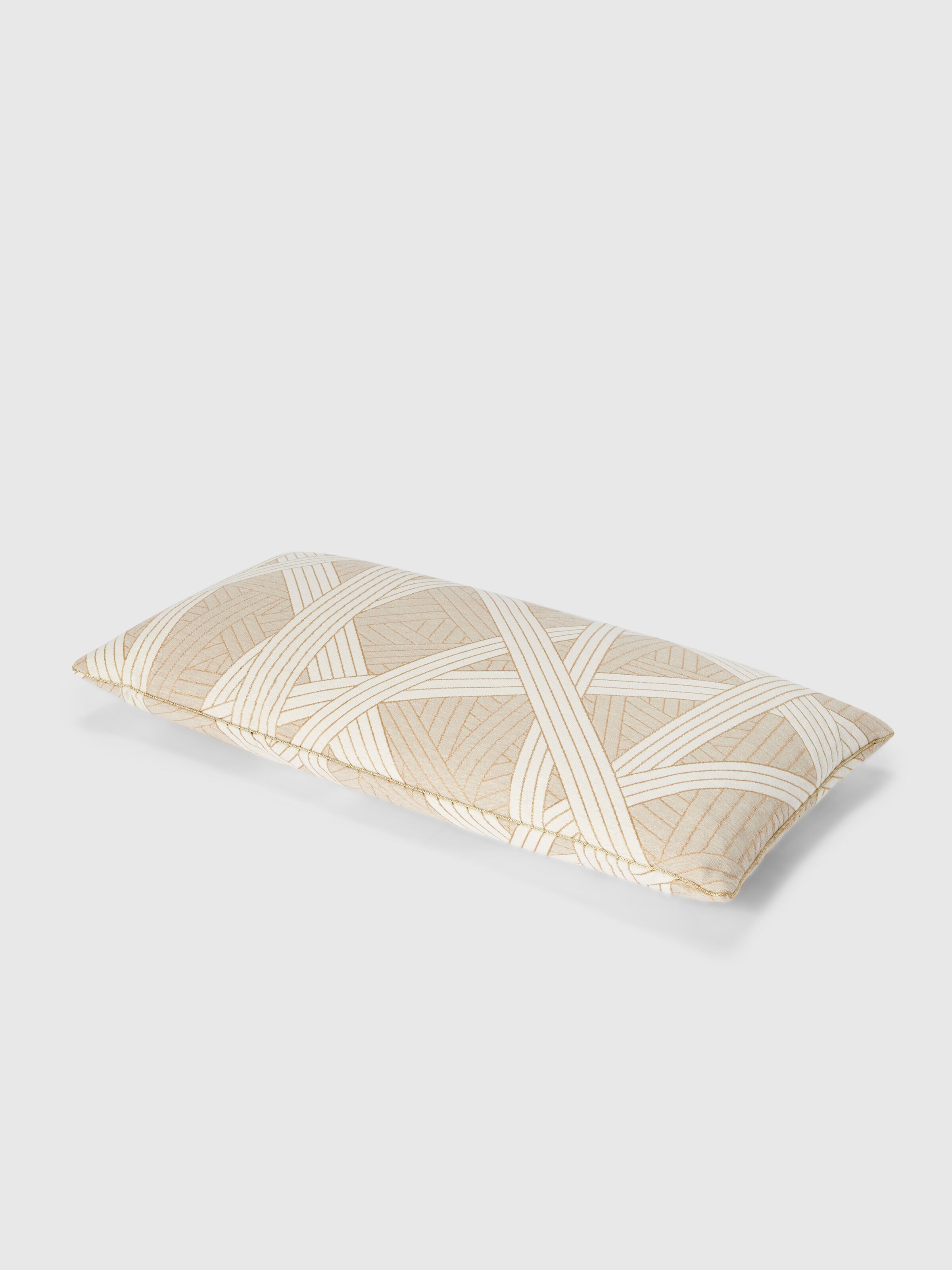 Cuscino Nastri 30x60 cm con impunture, Beige - 1