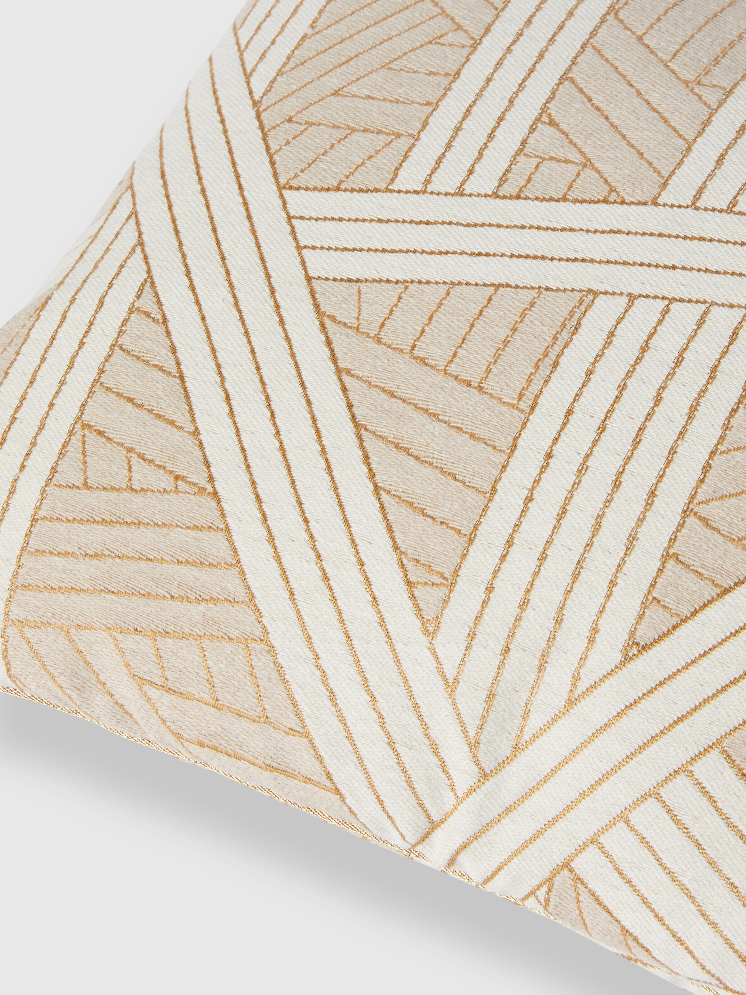 Cuscino Nastri 30x60 cm con impunture, Beige - 2