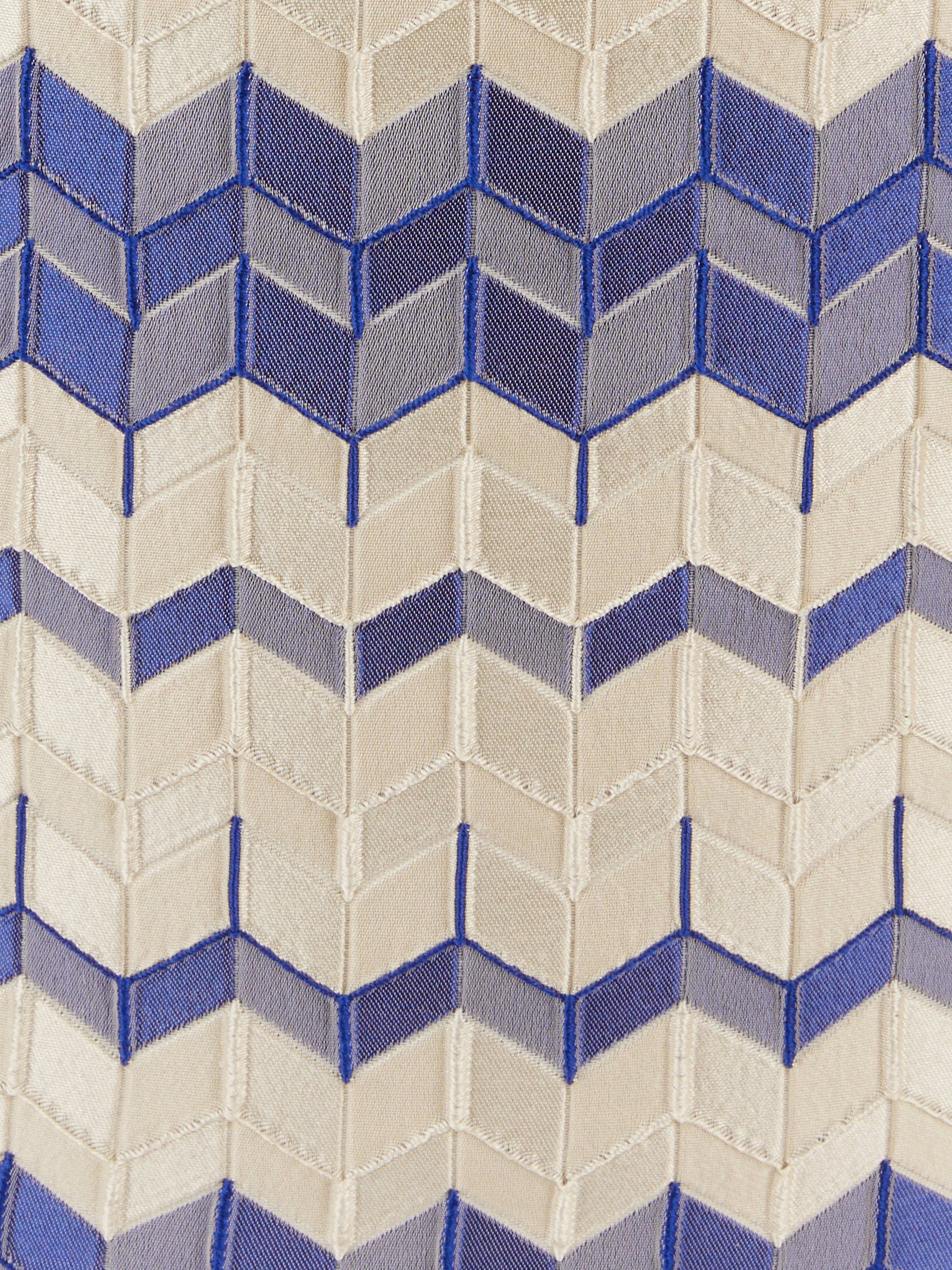 Pouf cilindrico Tread 40x30 cm chevron effetto 3D, Blu - 3