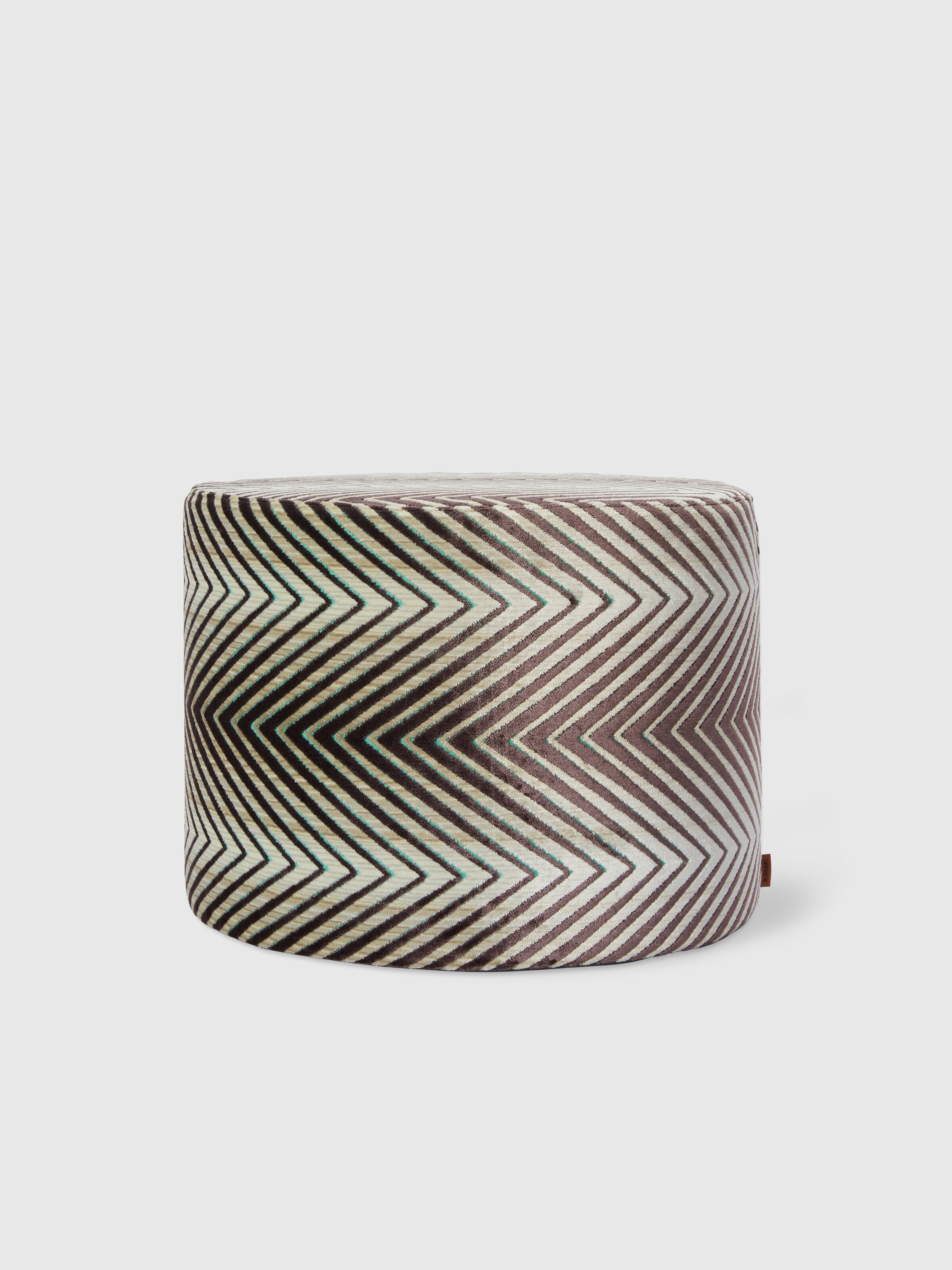 Ziggy pouffe, 40x30 cm cylinder , Purple  Multicoloured  - 0