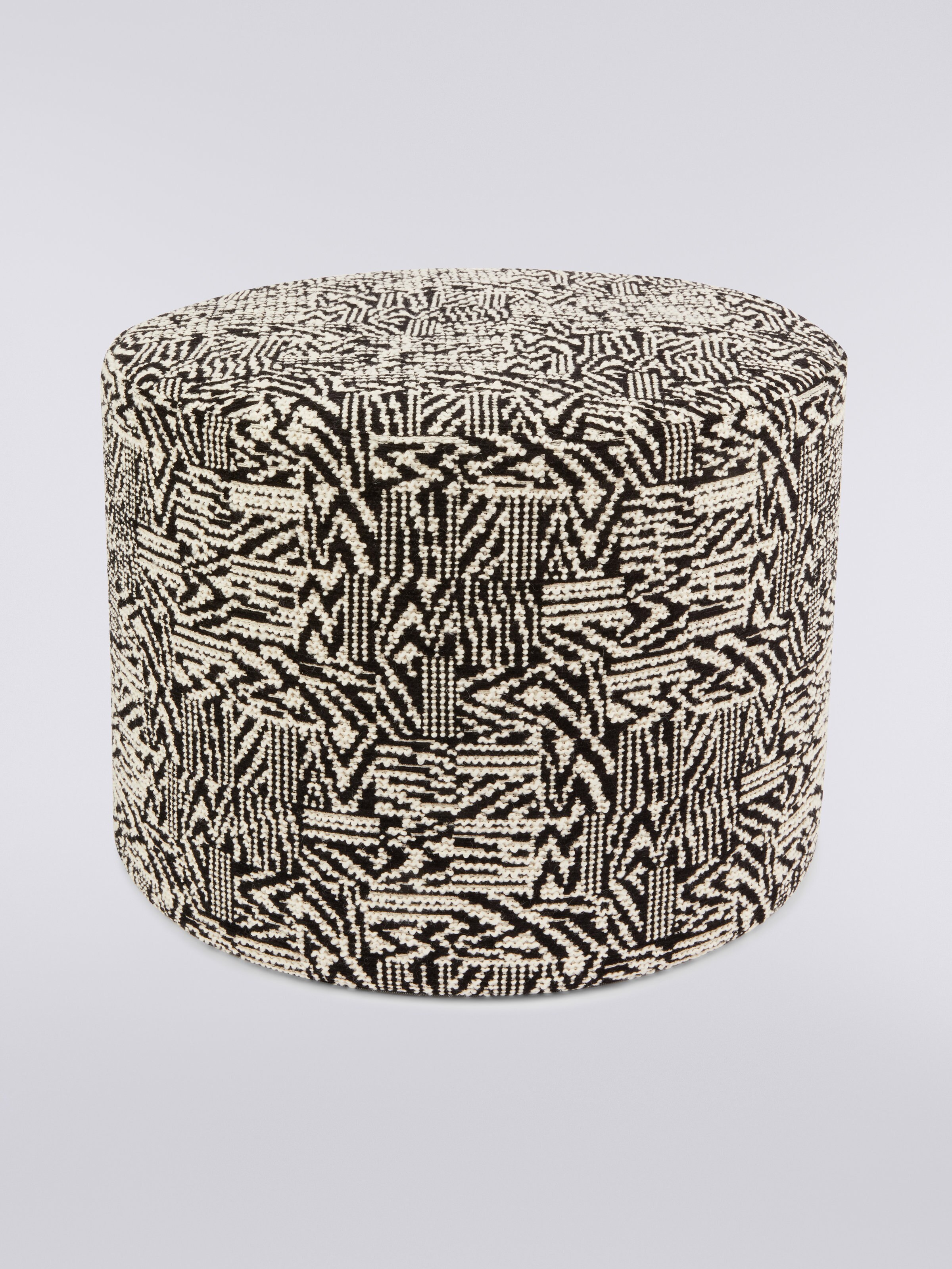 Noise Pouf Cylindrique 40X30, Noir & Blanc - 0