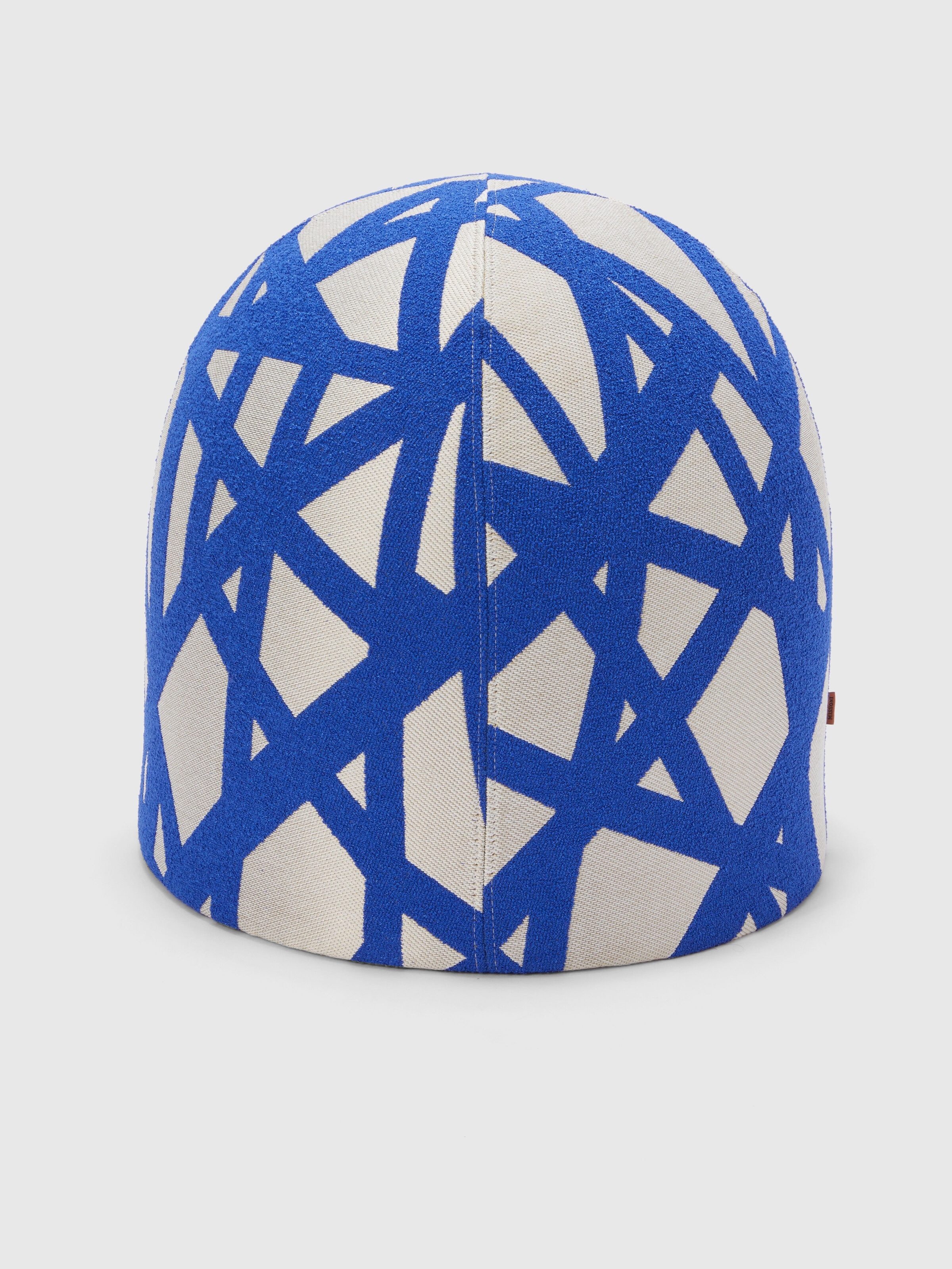 Pouf Nastri 50x50 cm, White & Blue - 0