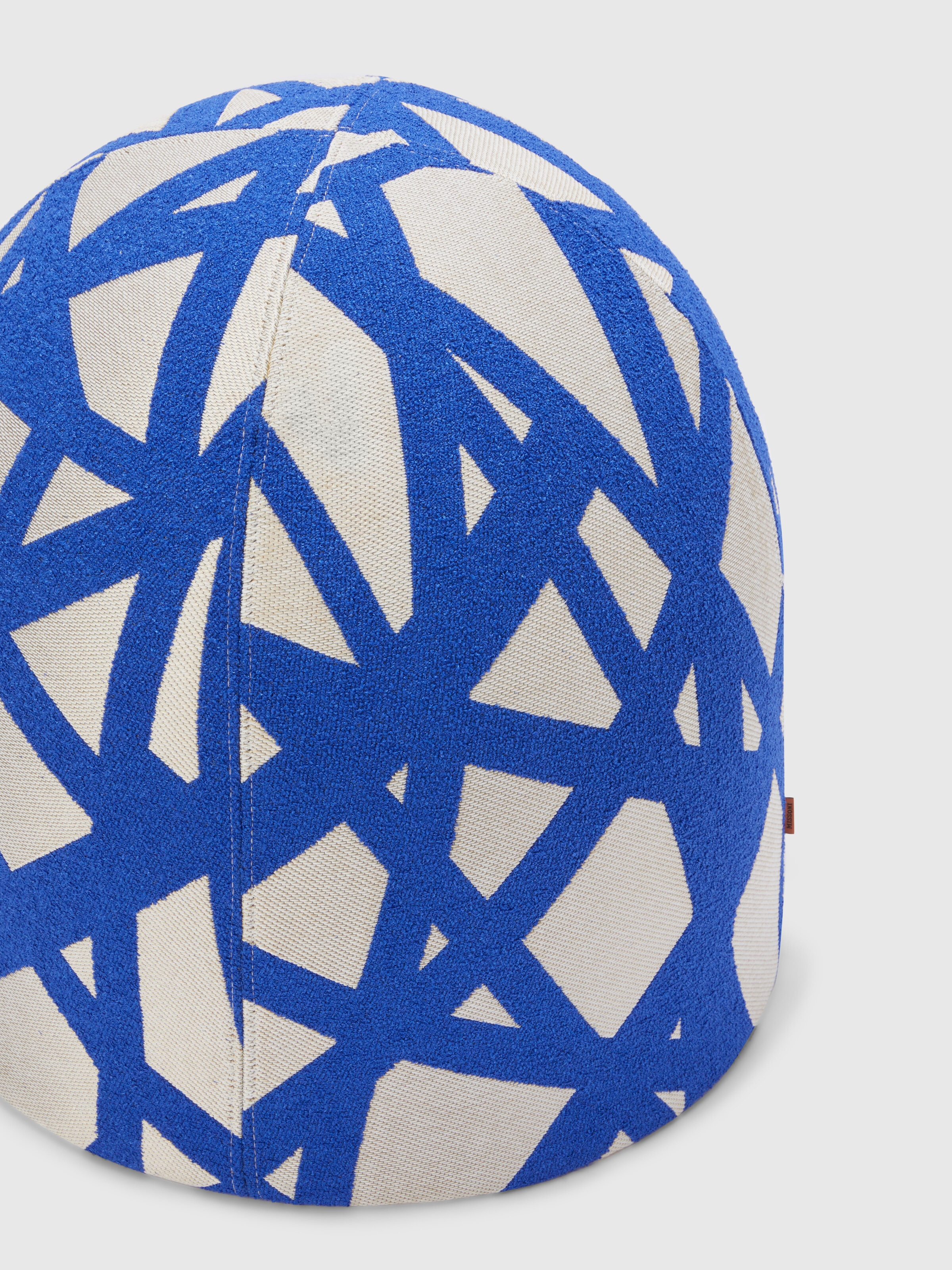 Pouf Nastri 50x50 cm, White & Blue - 1