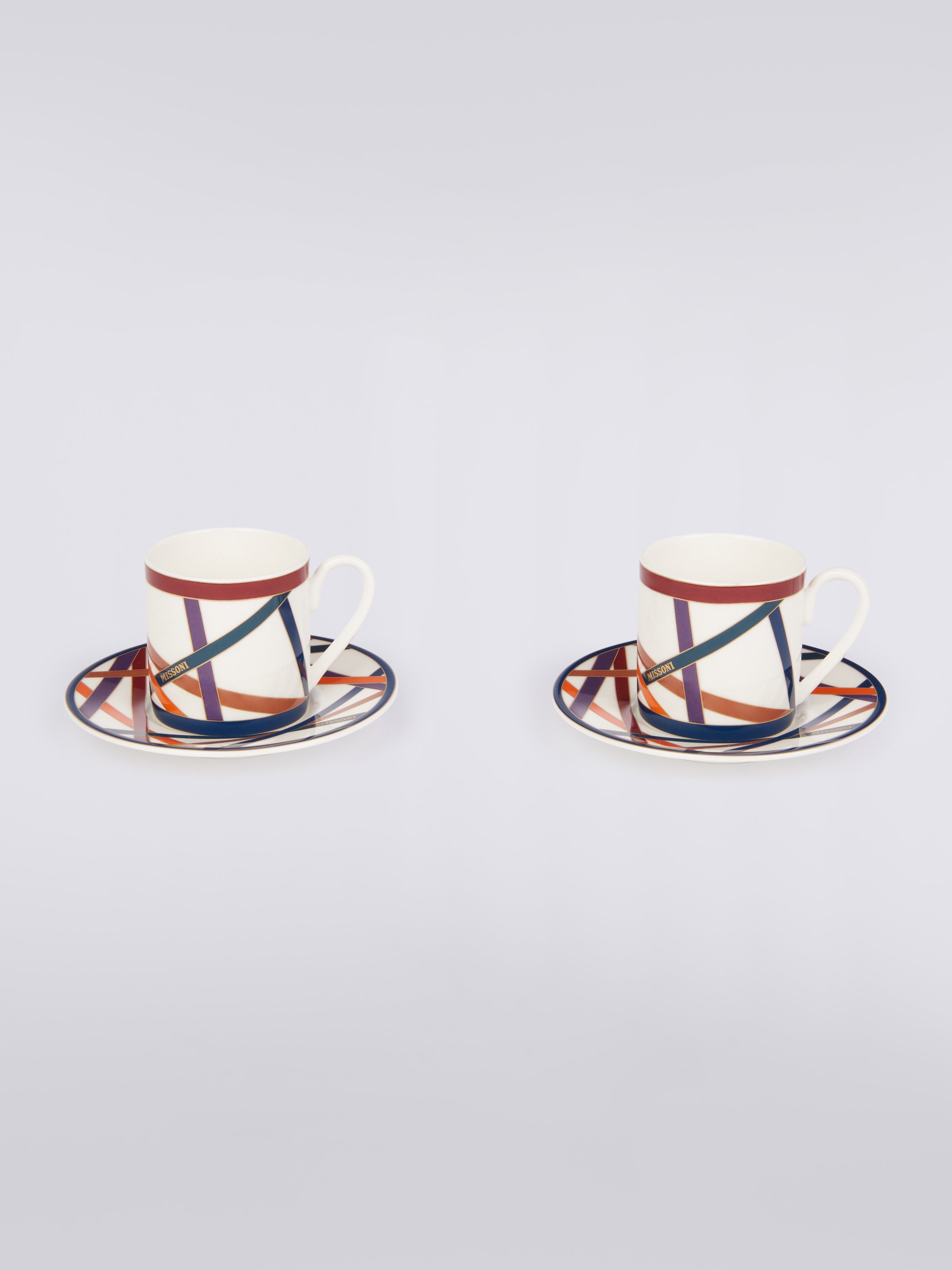 Nastri Set of 2 coffee cups & saucers, Multicoloured  - 1