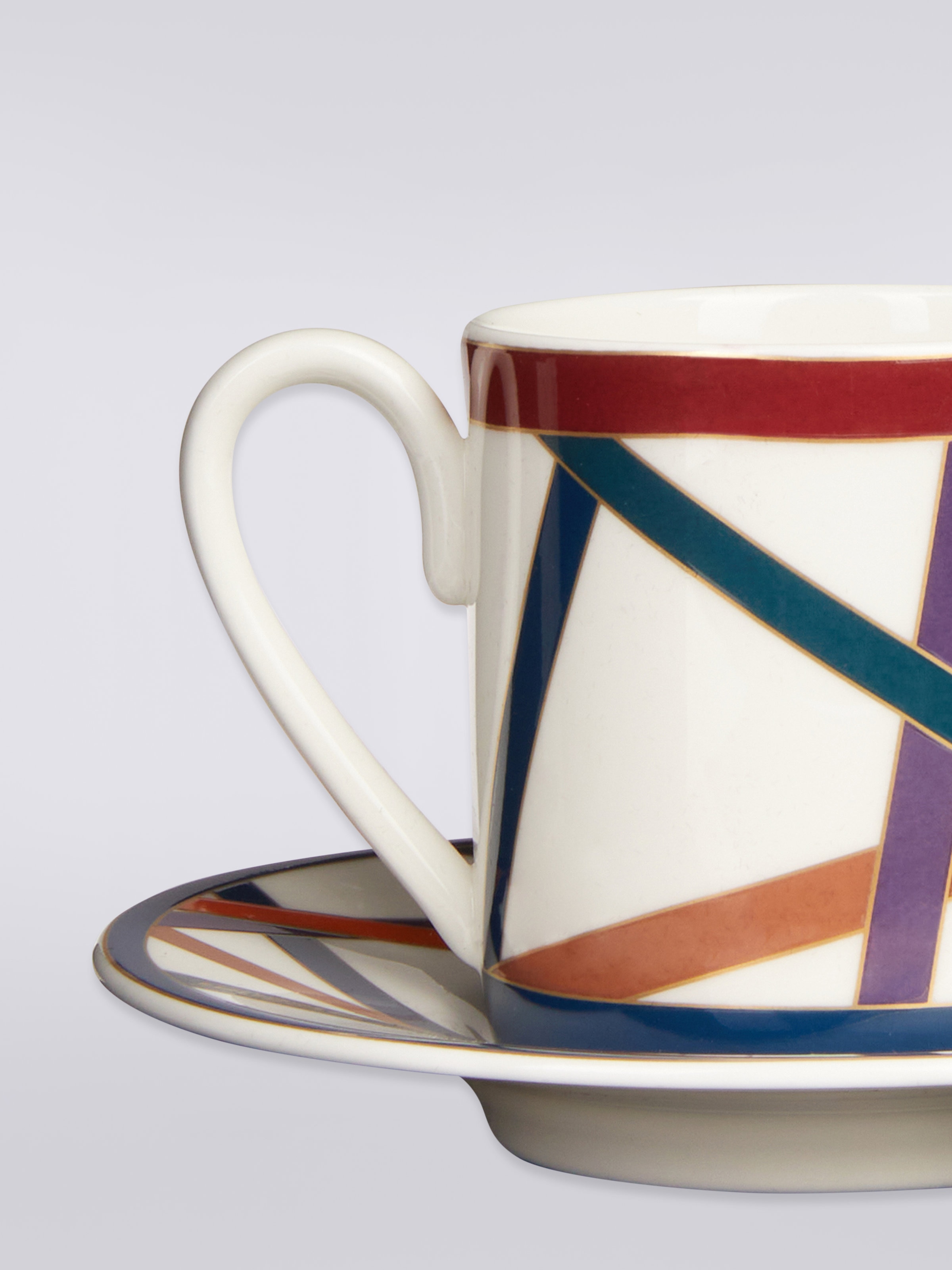 Nastri Set of 2 coffee cups & saucers, Multicoloured  - 3
