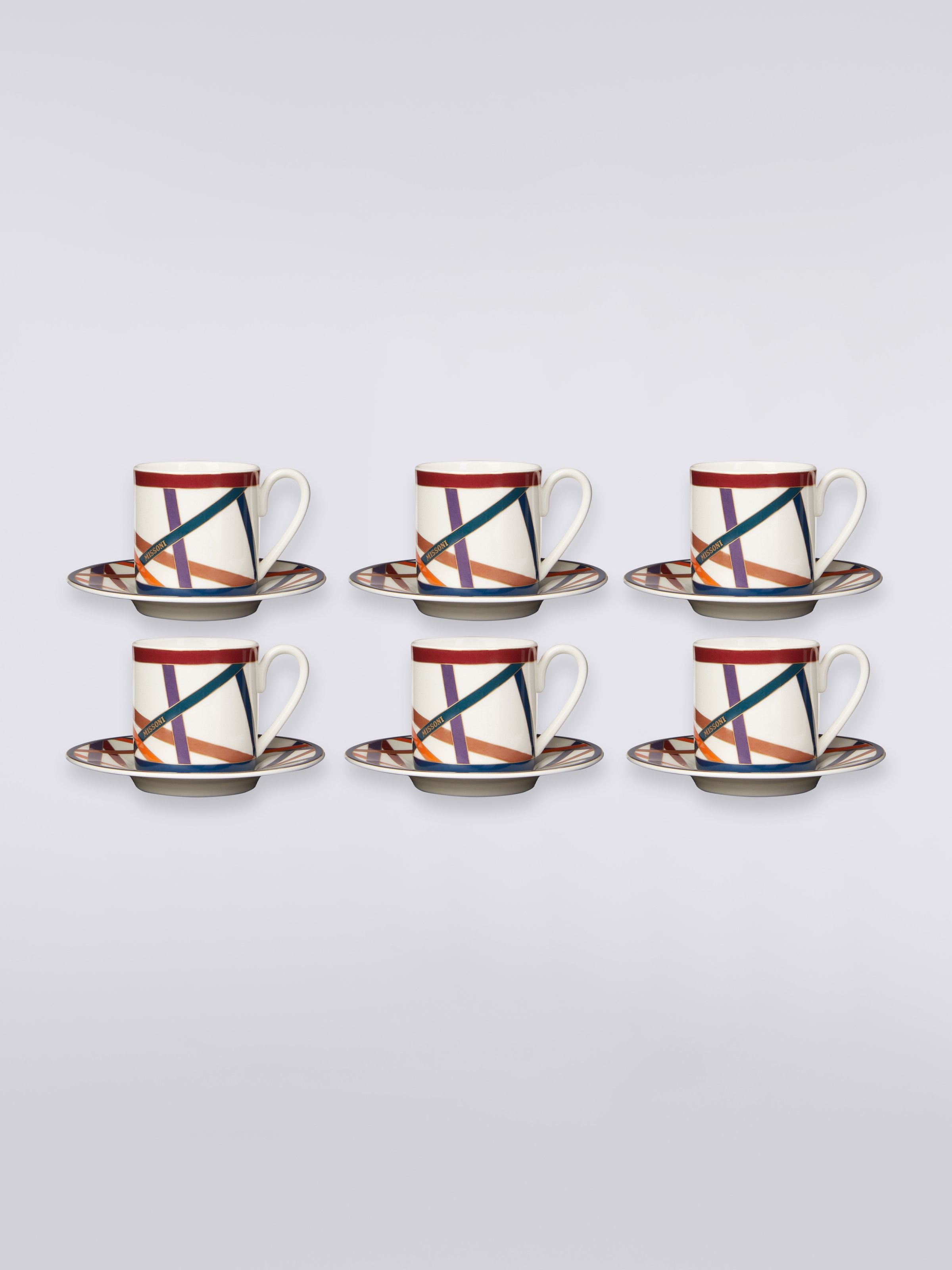 Nastri Set of 6 coffee cups & saucers, Multicoloured  - 1