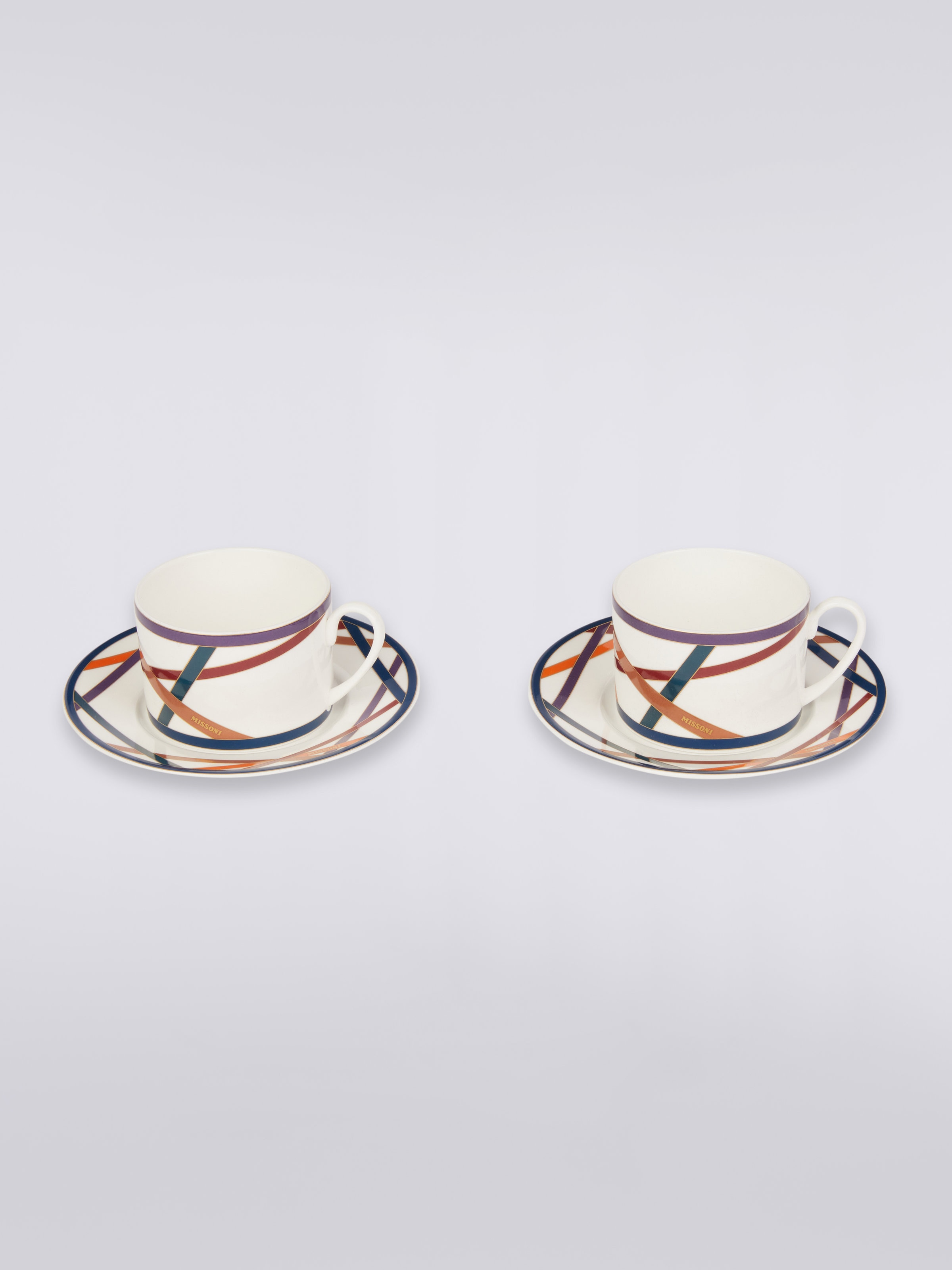 Nastri Set of 2 tea cups & saucers, Multicoloured  - 1