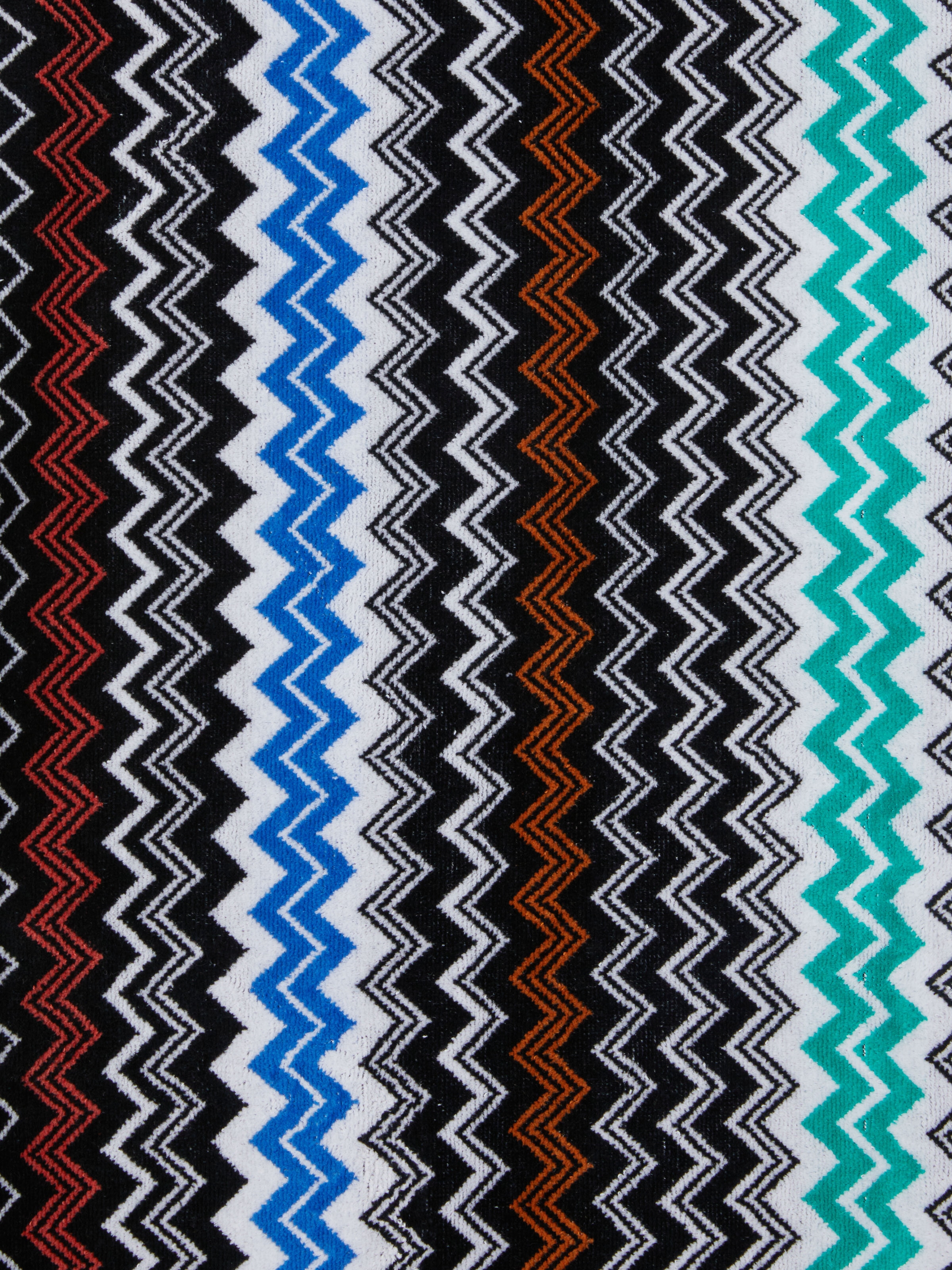 Accappatoio Neoclassic in spugna di cotone zig zag, Nero    - 3