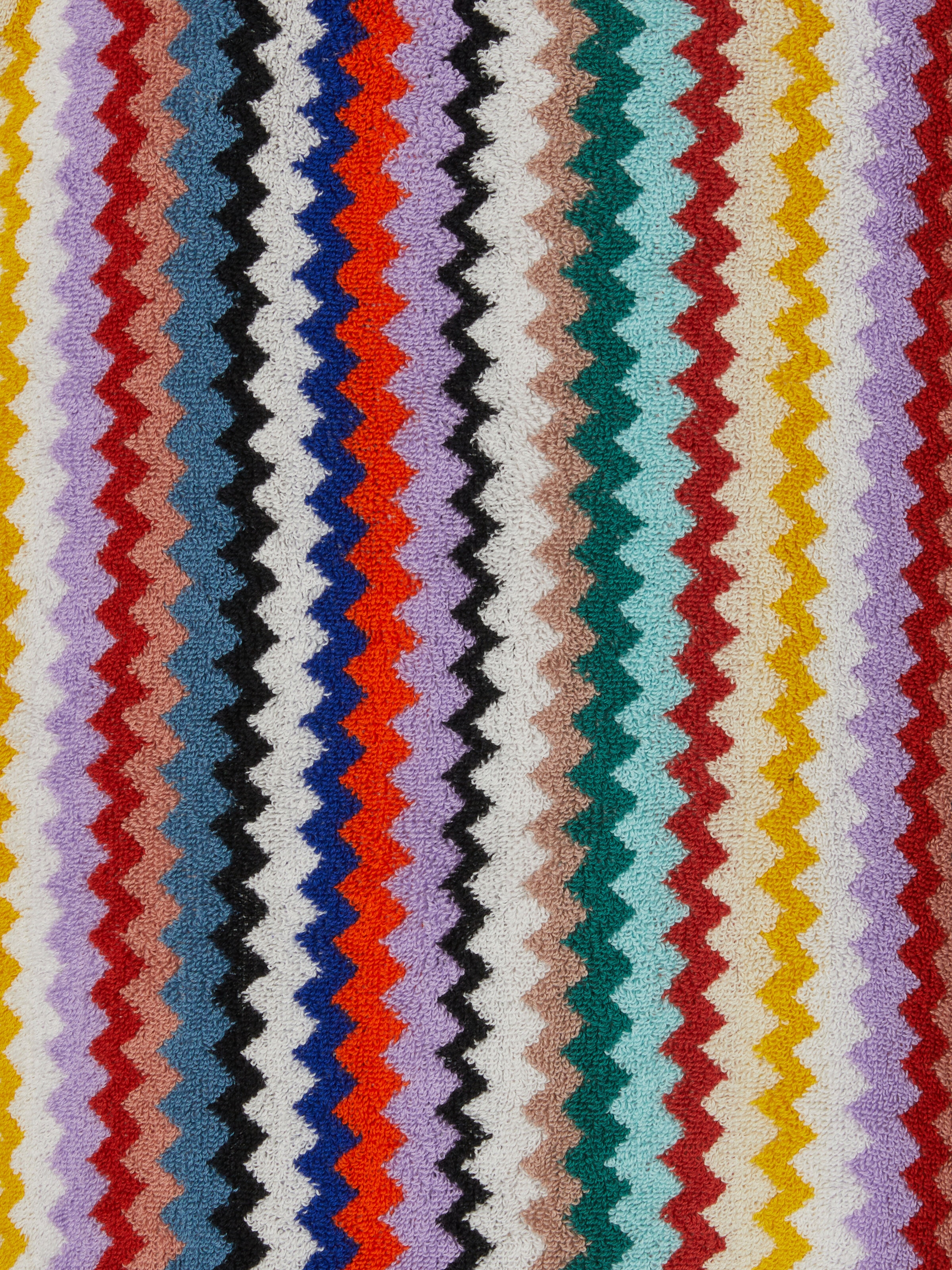 Riverbero bathrobe in cotton terry with zigzag pattern , Multicoloured  - 3
