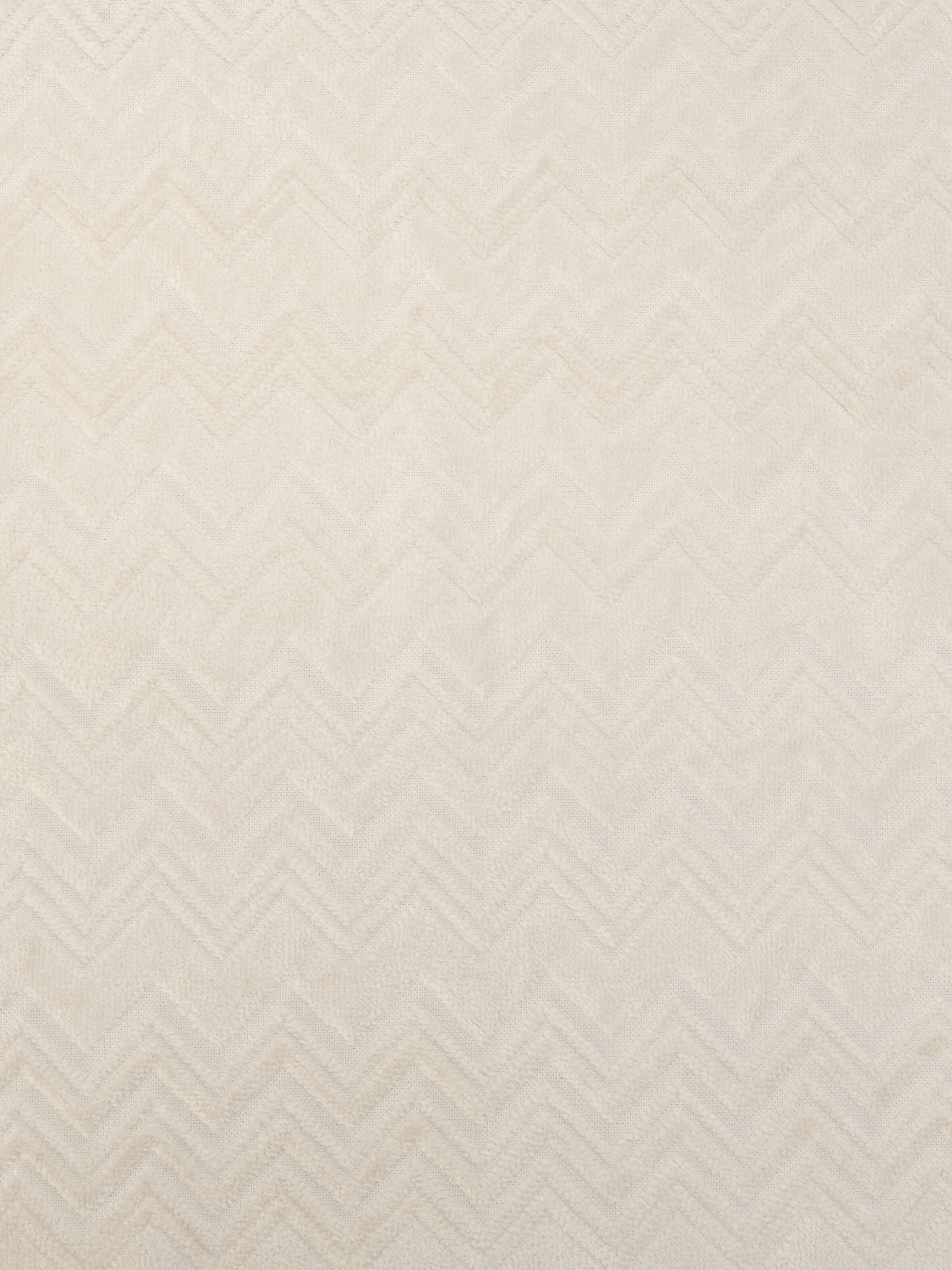 Chalk bathrobe in cotton terry with zigzag pattern, Brown - 3