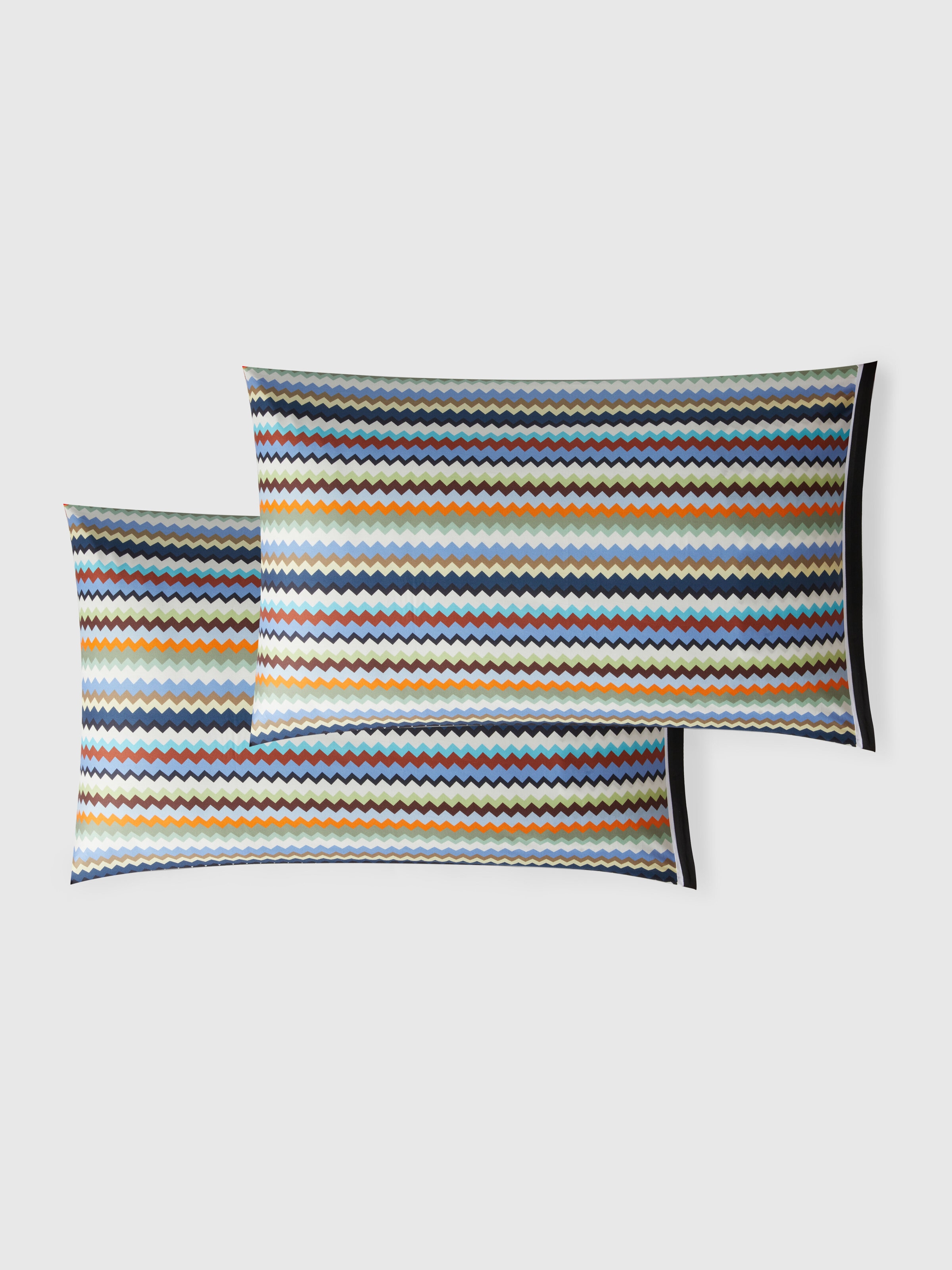 Pair of Valparaiso cotton pillowcases, Turquoise  Multicoloured  - 1