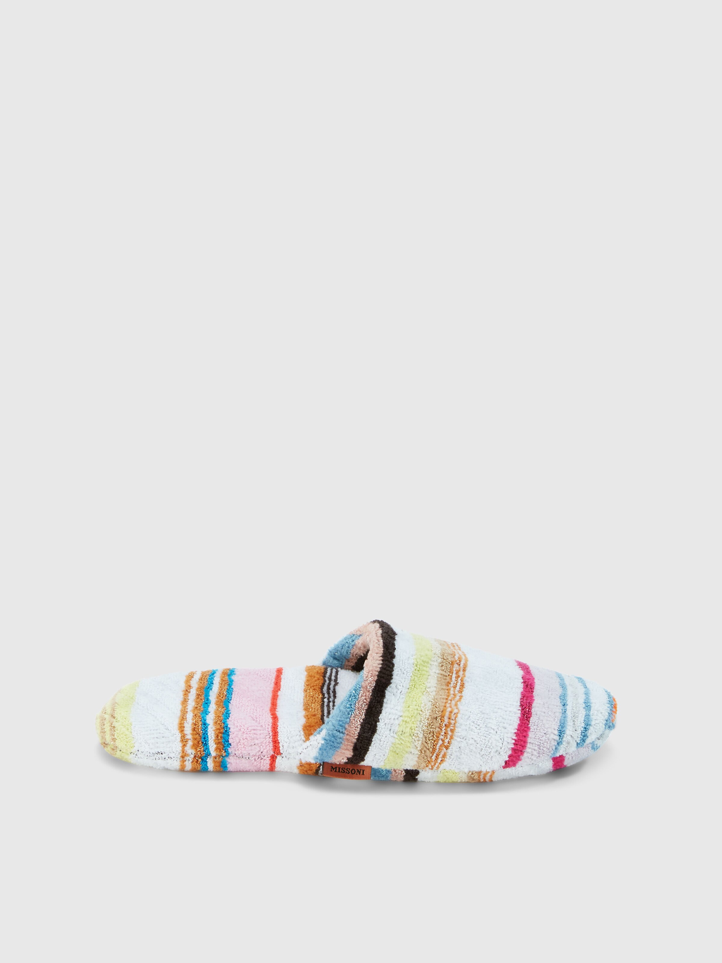 Moonshadow cotton terry slippers with lurex, Multicoloured  - 0