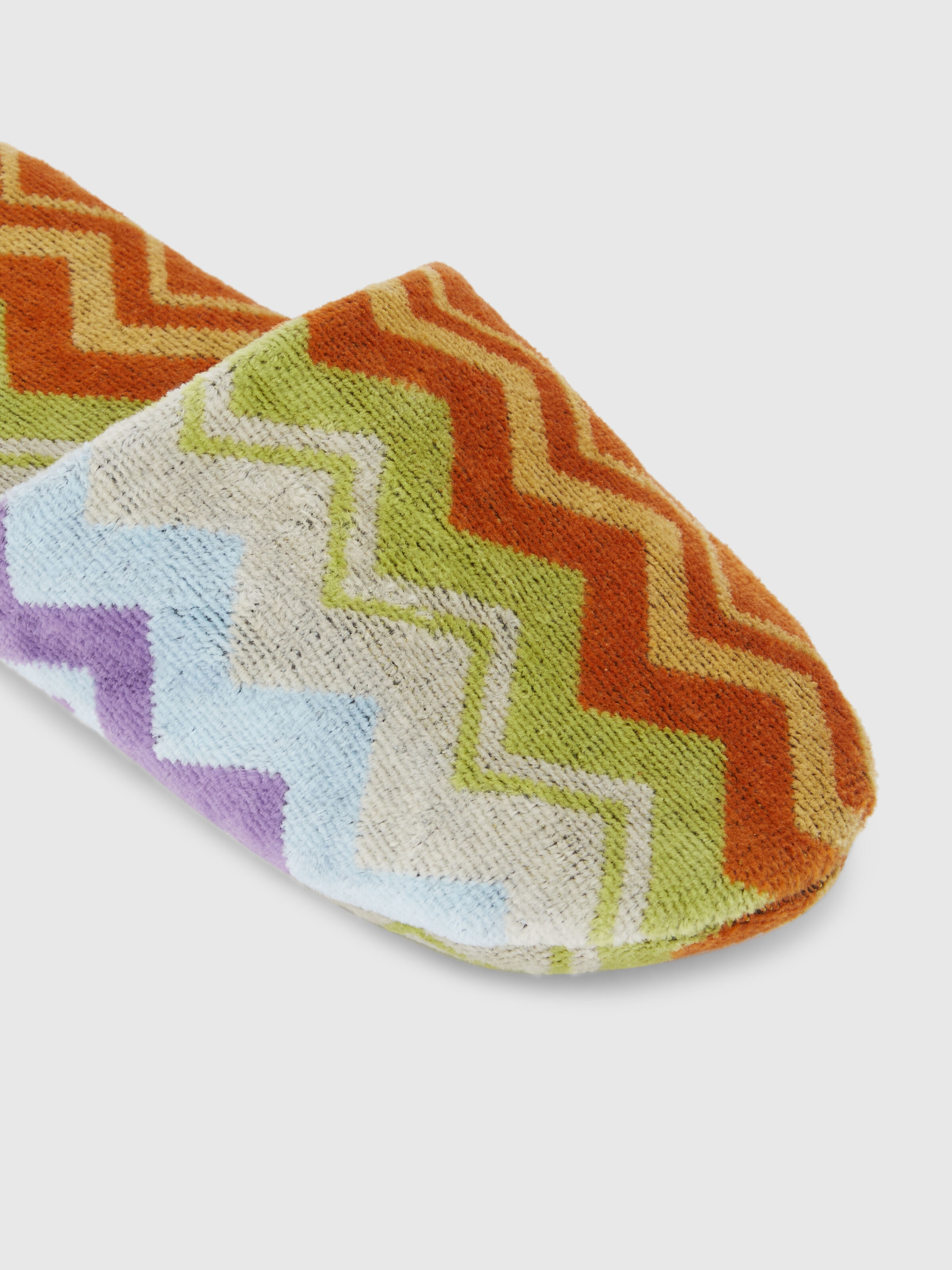 Giacomo cotton terry chevron slippers, Orange - 2