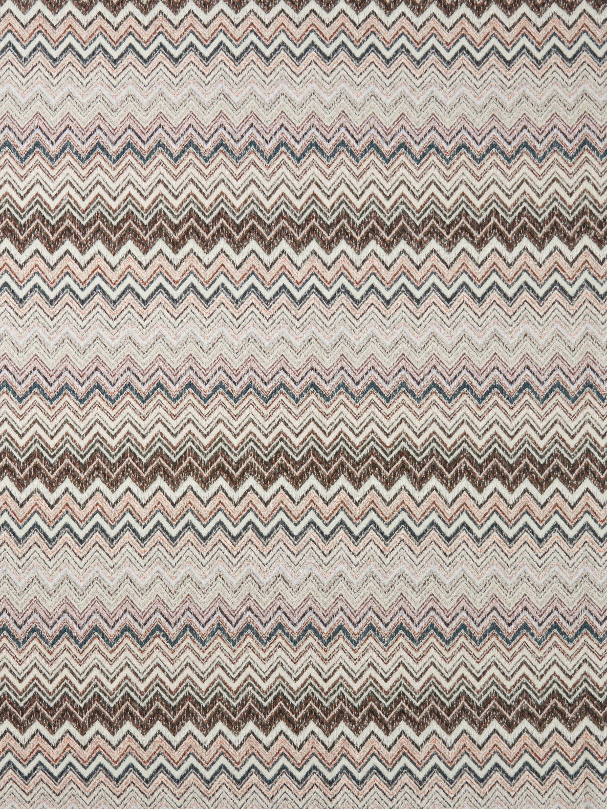 Plaid blanket 130x195 cm cotton and wool blend chevron, Orange Multicoloured  - 3