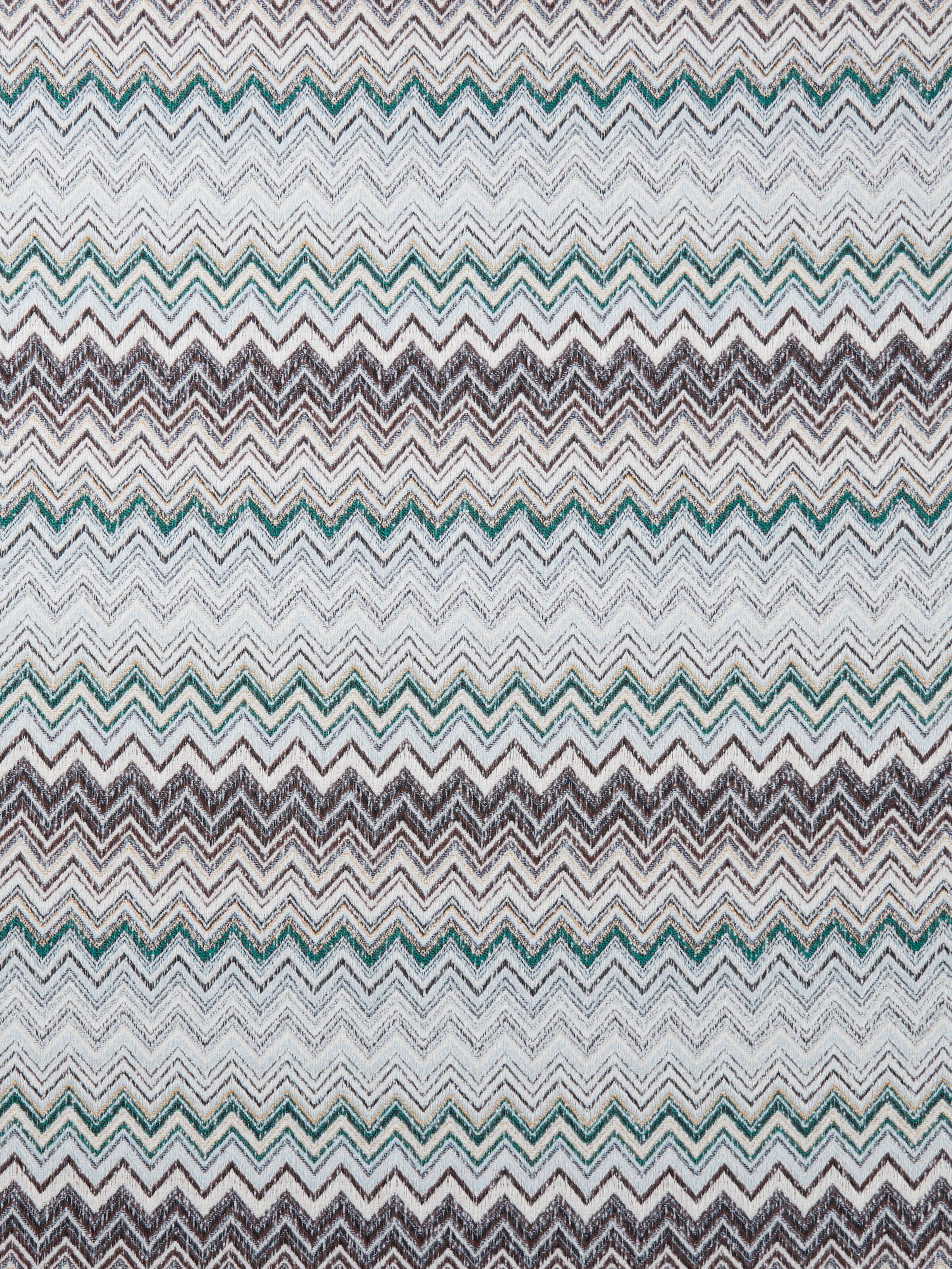 Plaid blanket 130x195 cm cotton and wool blend chevron, Green - 3