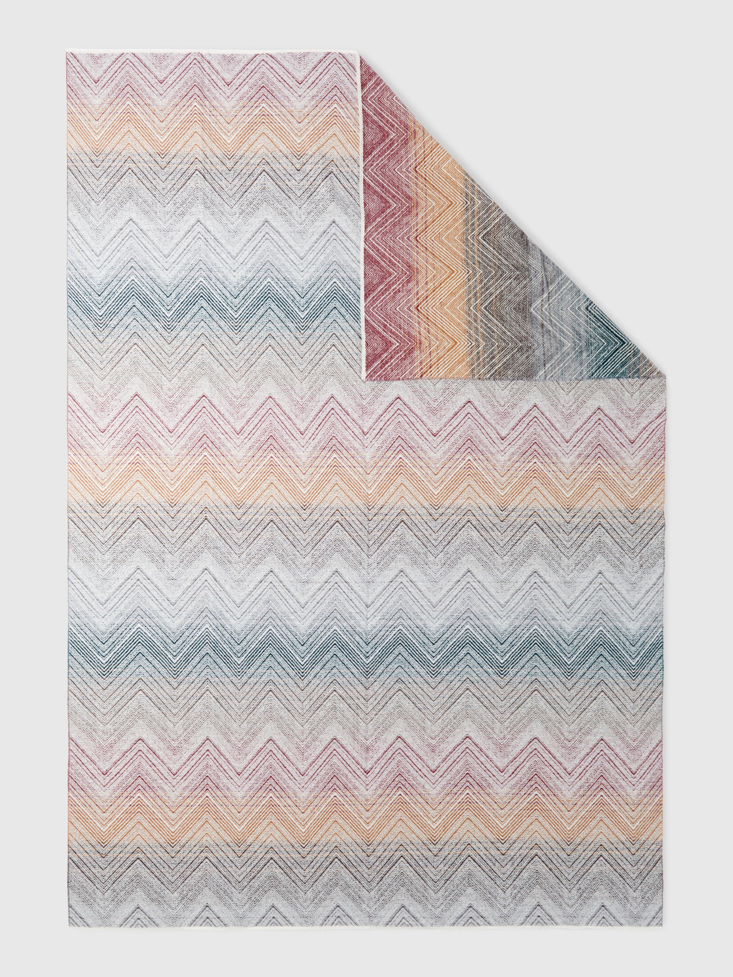 Marea 130x190 cm wool plaid blanket with chevron pattern, Multicoloured  - 2