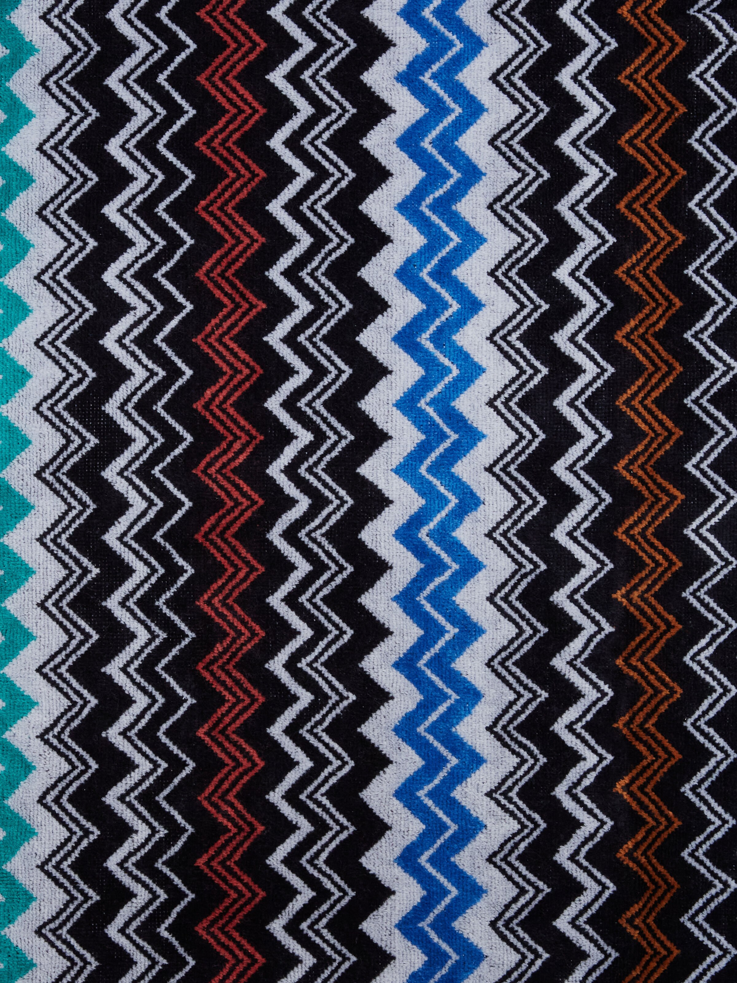 Toalla de playa Neoclassic 150x100 cm de rizo de algodón en zigzag, Negro    - 3