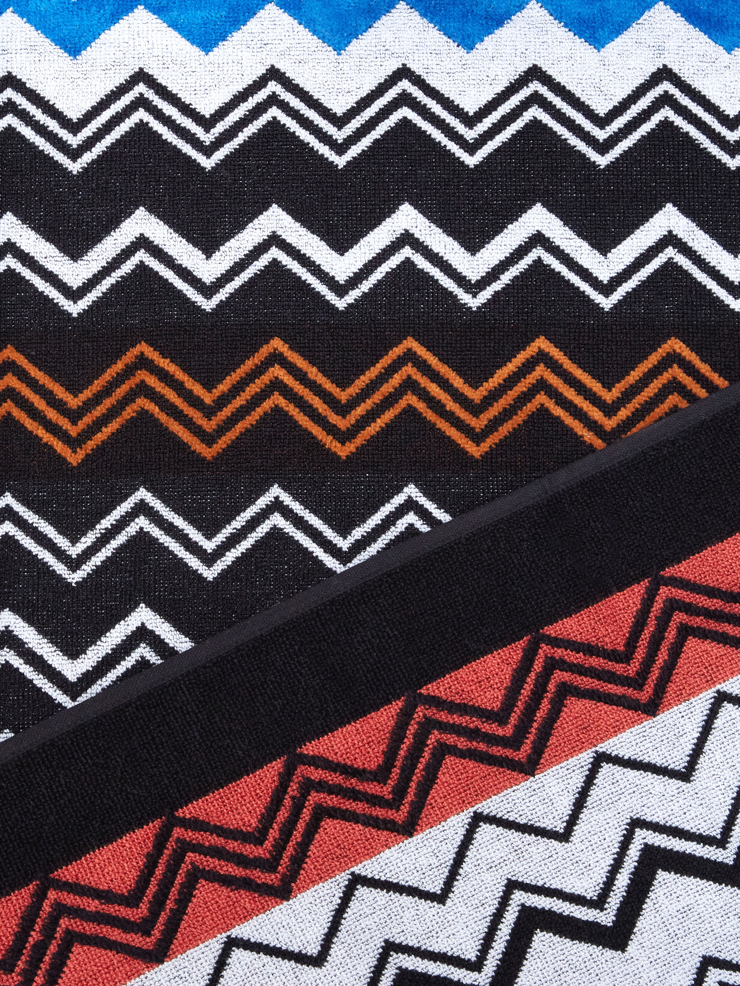 Telo mare 180x100 cm Neoclassic in spugna di cotone zig zag, Nero    - 2