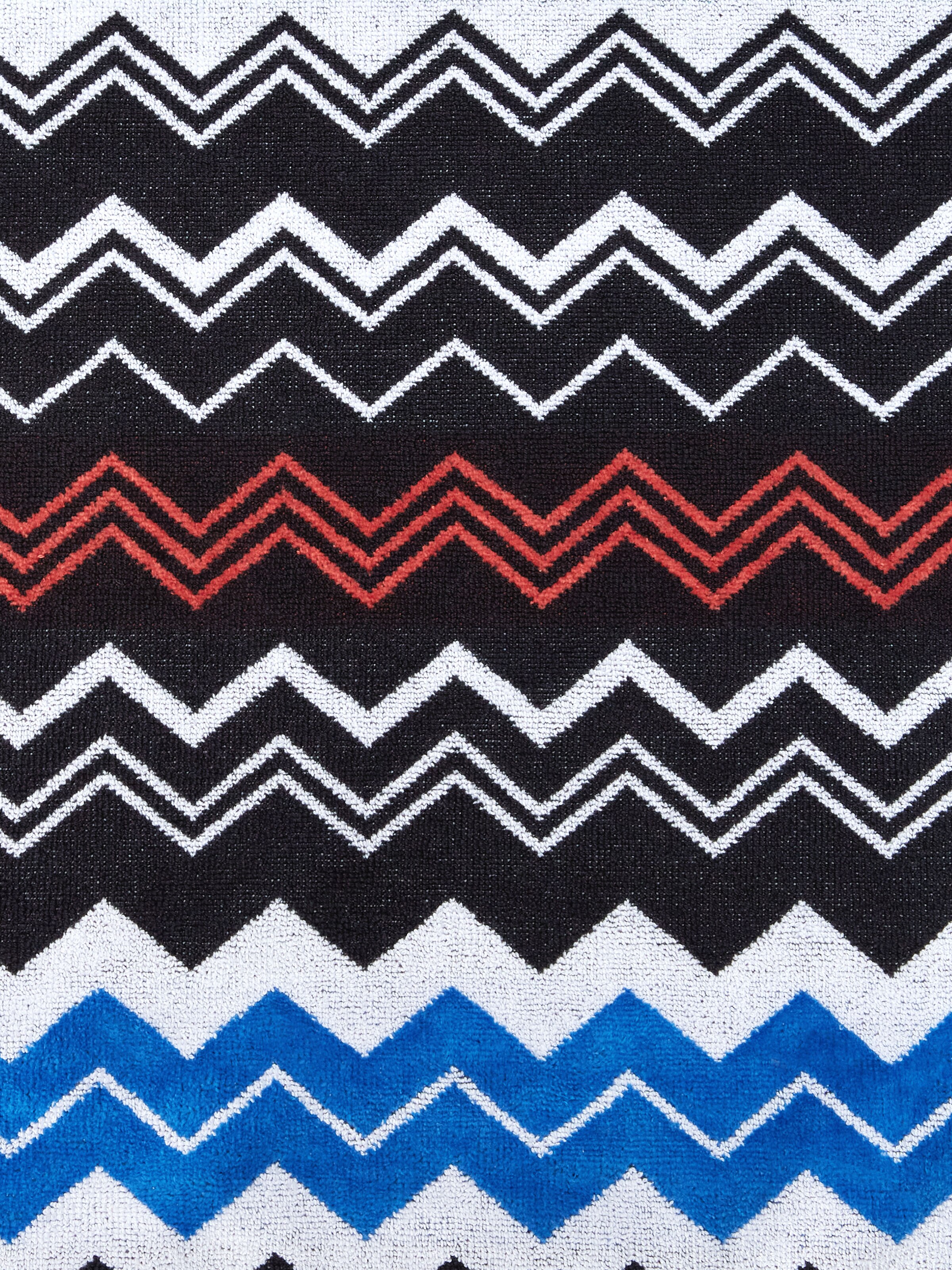 Telo mare 180x100 cm Neoclassic in spugna di cotone zig zag, Nero    - 3