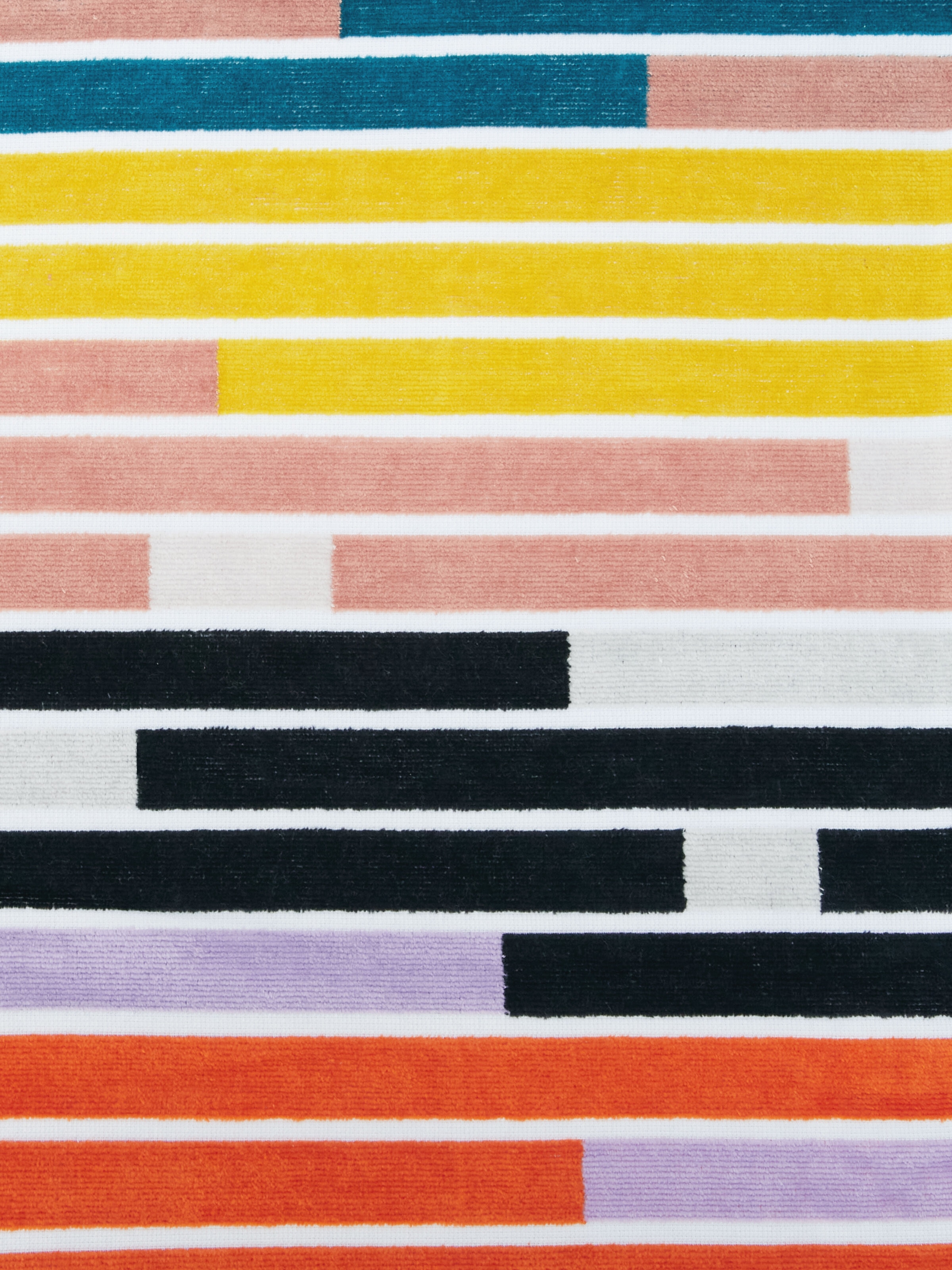 Telo mare 180x100 cm Melody in spugna di cotone a righe, Nero    - 3