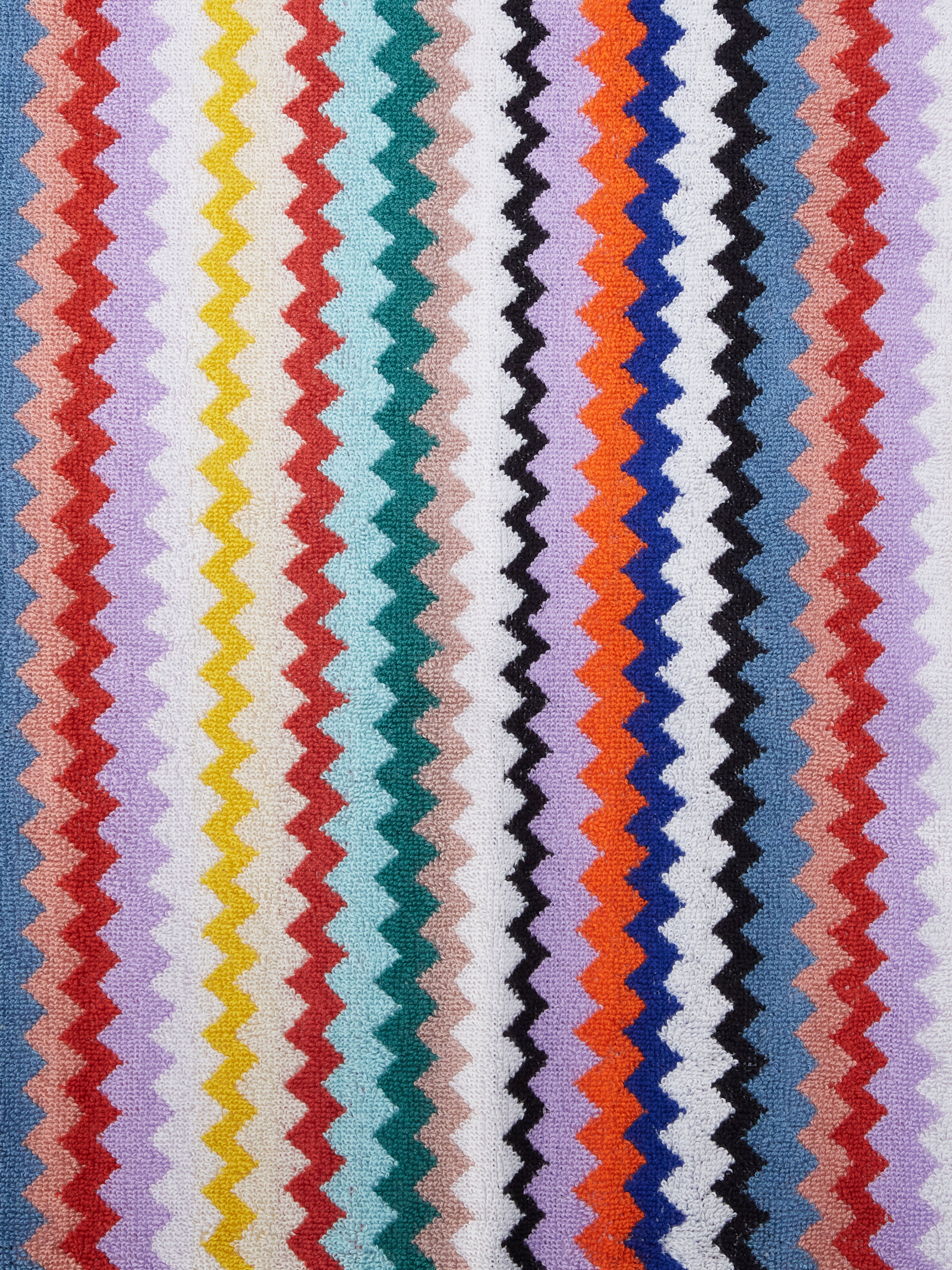 Riverbero 5-piece bath towel set in cotton terry with zigzag pattern, Multicoloured  - 3