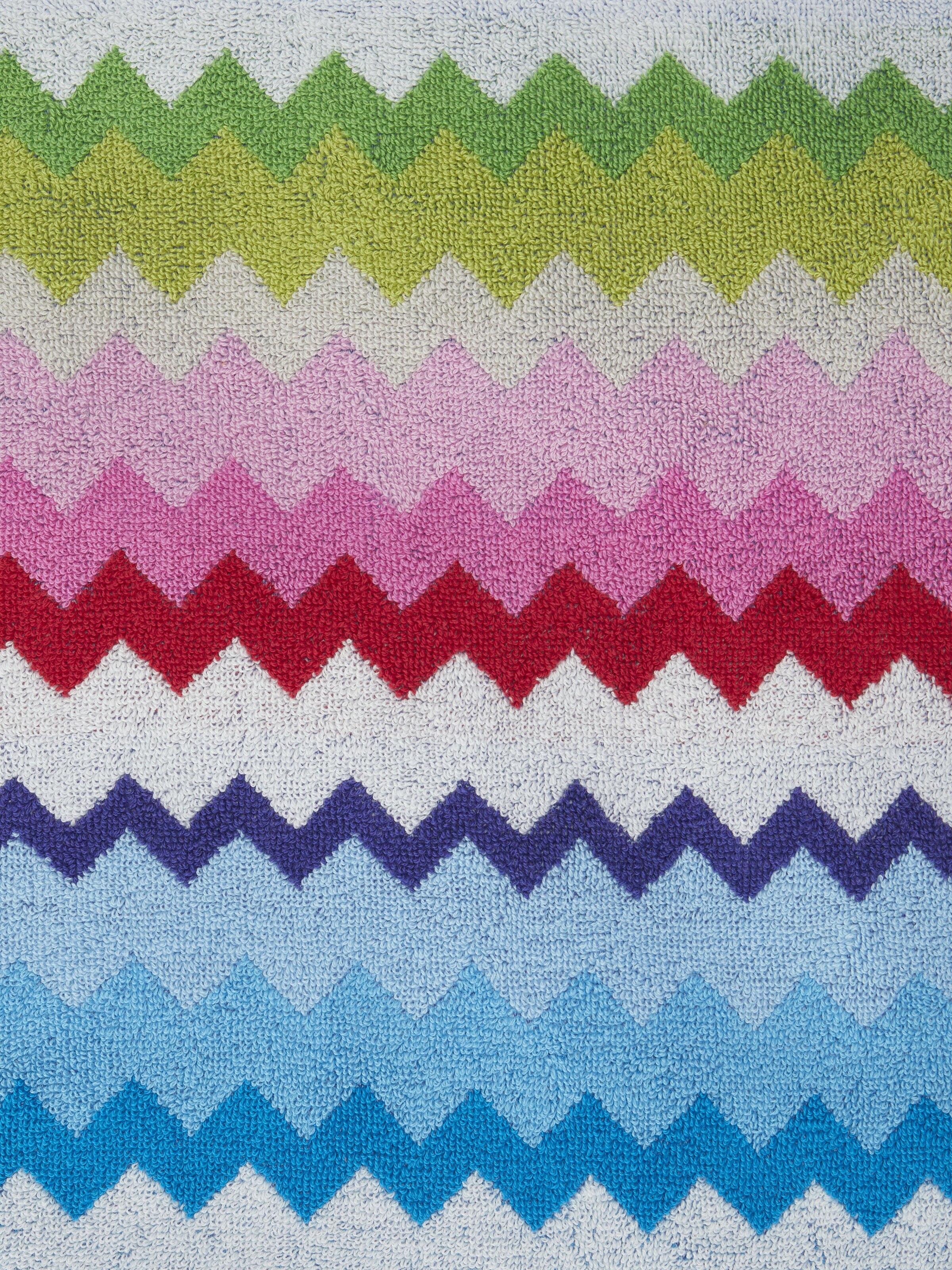 Beach towel 100x180 cm Riverbero in zig zag cotton terry, Pink & Multicoloured - 3