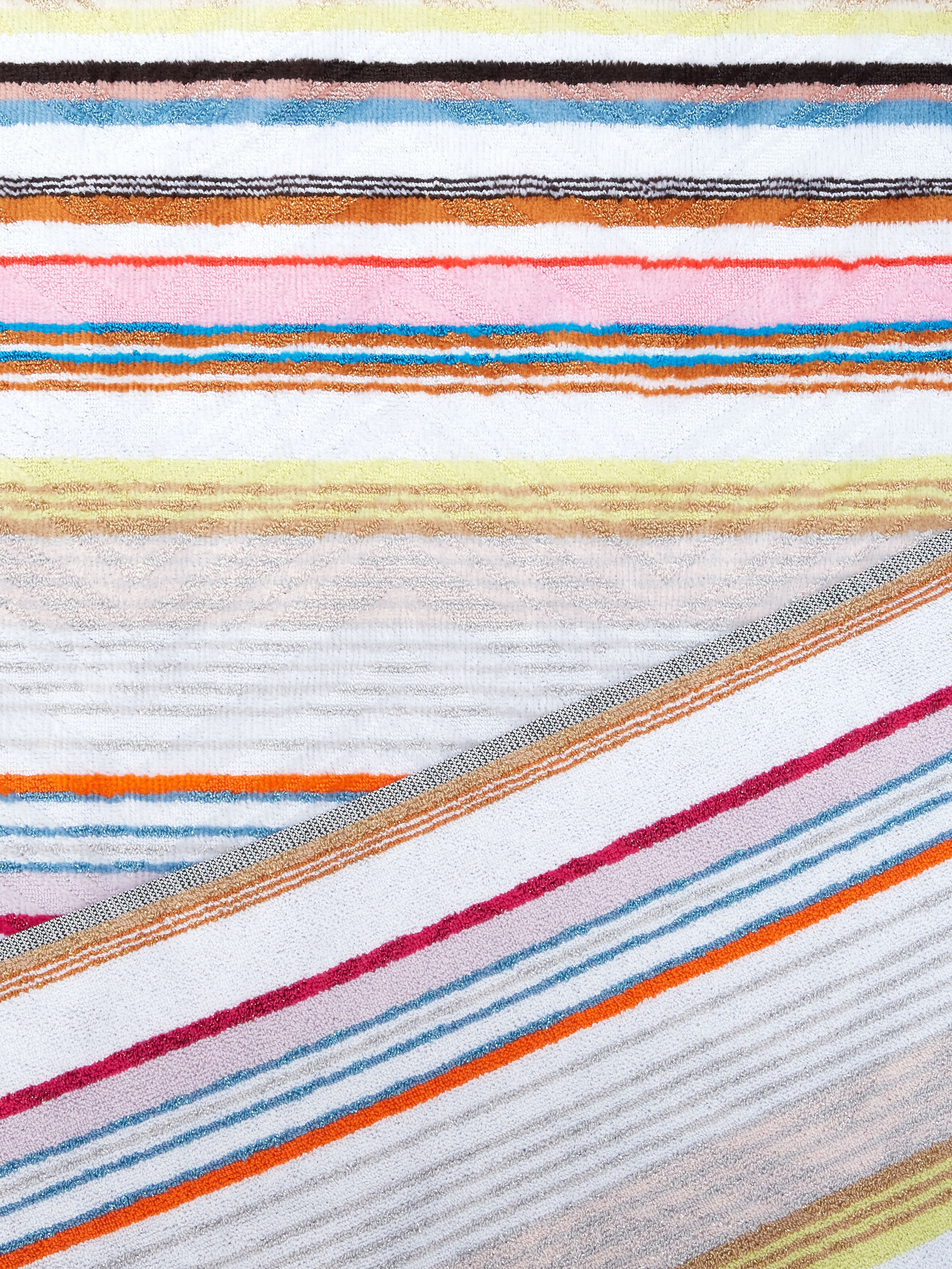 2-piece Moonshadow bath towel set in cotton terry with lurex , Multicoloured  - 2