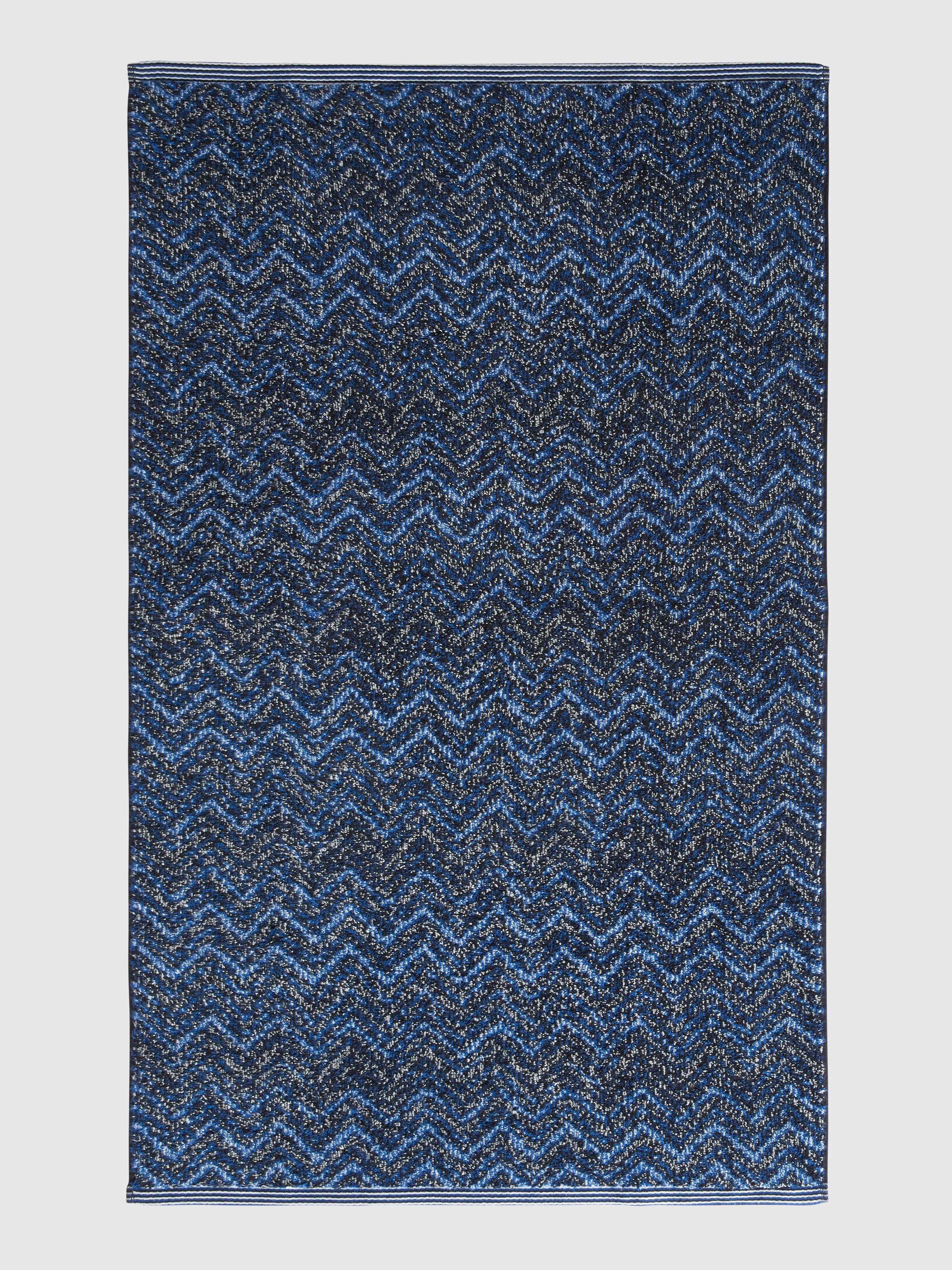 Azul 115x70 cm towel in cotton terry with chevron pattern, Blue - 1