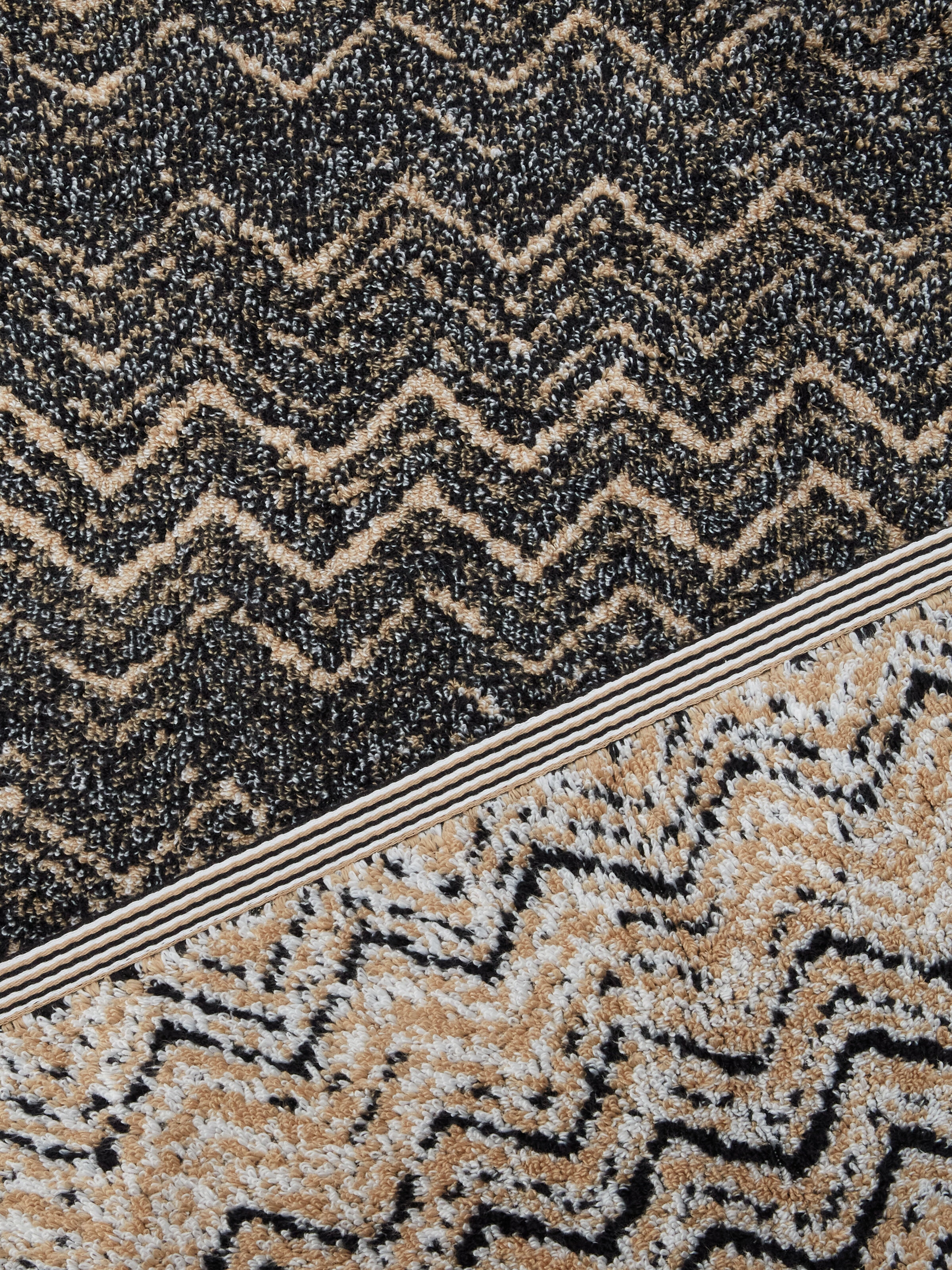 100x150 cm Azul cotton chevron terry bath towel, Brown - 2