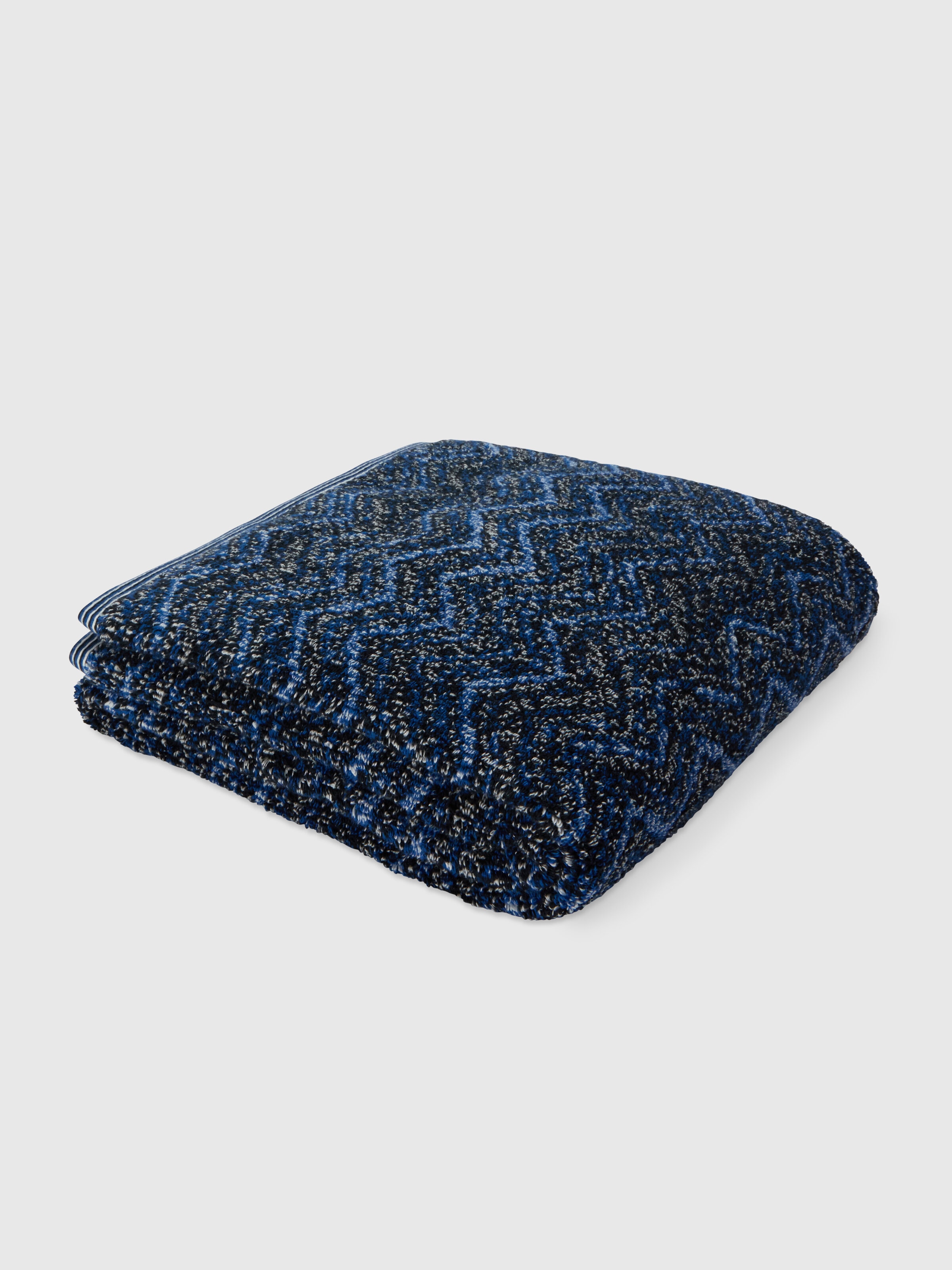 Telo da bagno 150x100 cm Azul in spugna di cotone chevron, Blu - 0