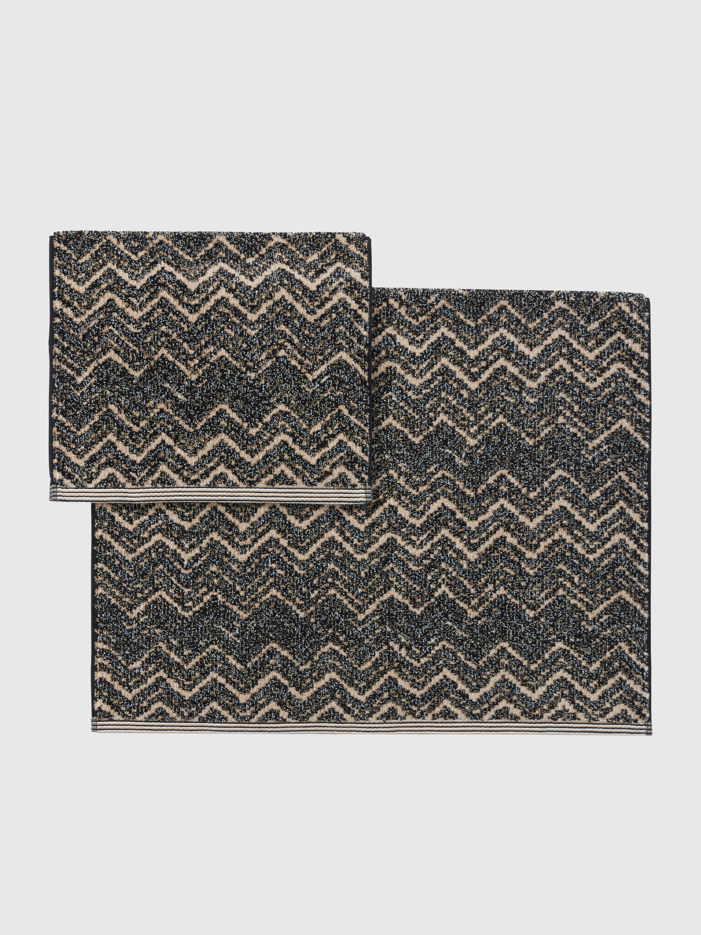 2-piece Azul bath towel set in cotton terry, Brown - 1