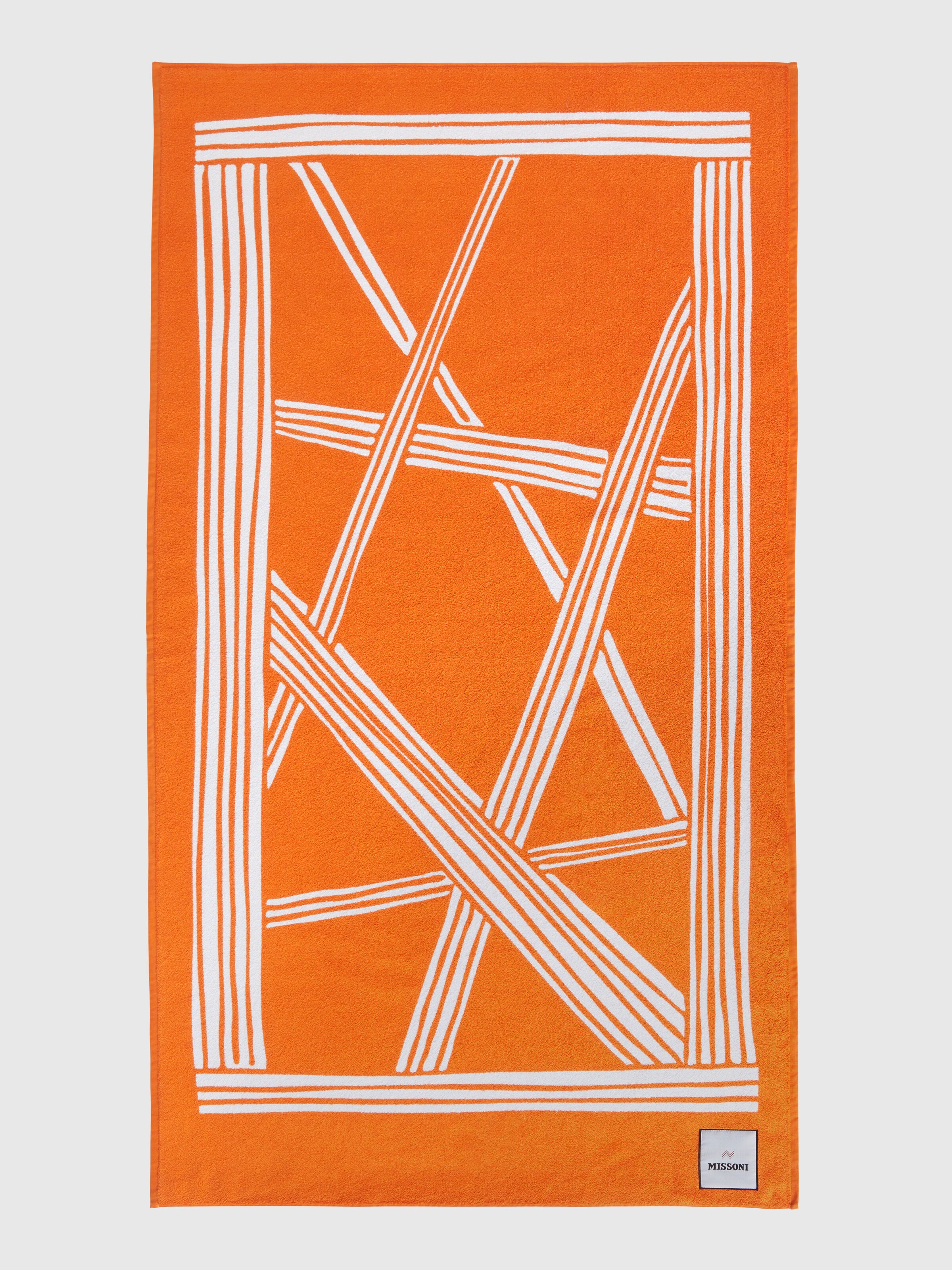 Nastri 180x100 cm cotton terry beach towel, Orange - 1