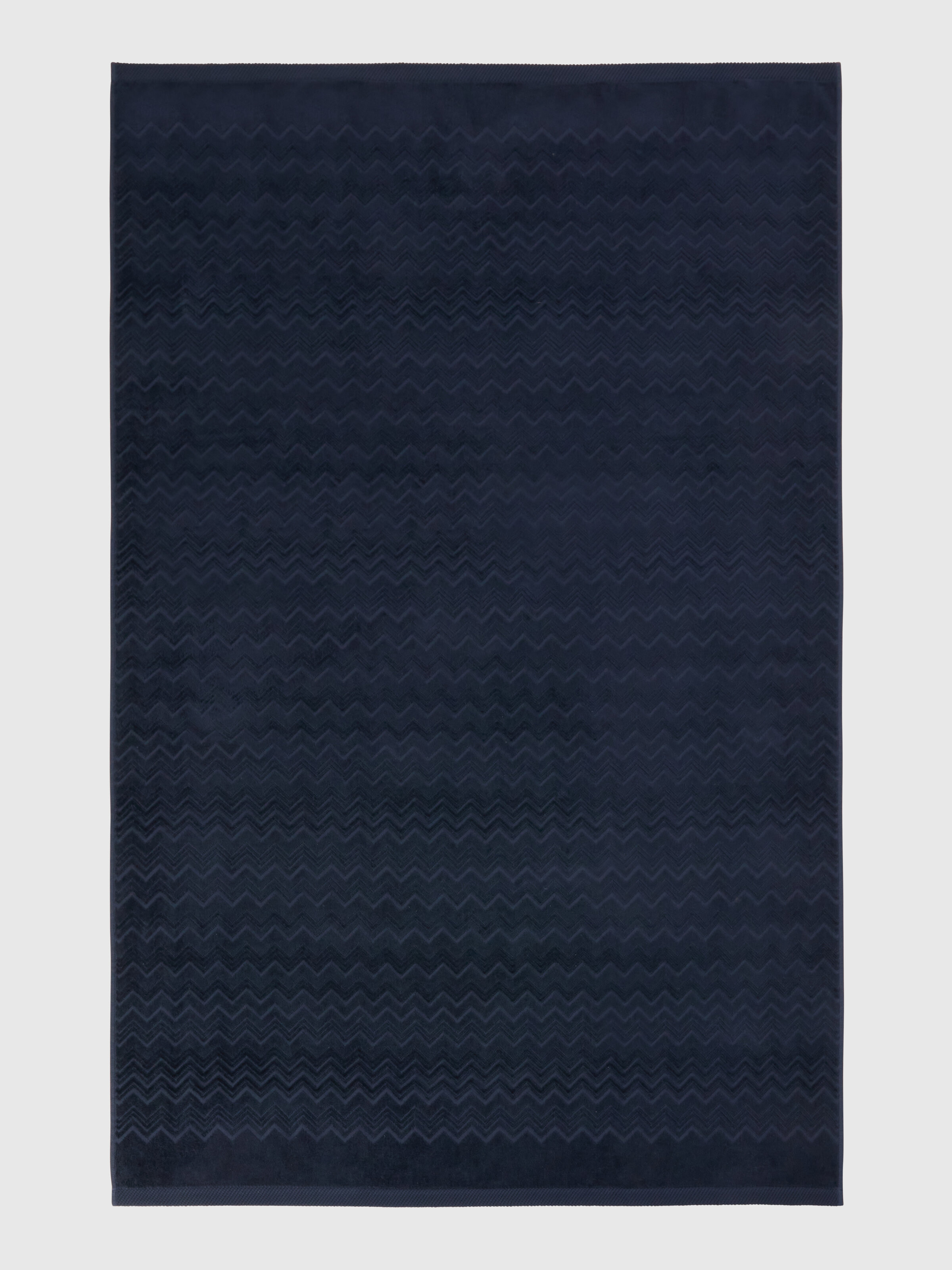Serviette de bain 150x100 cm Chalk en coton éponge à zigzag, Bleu - 1