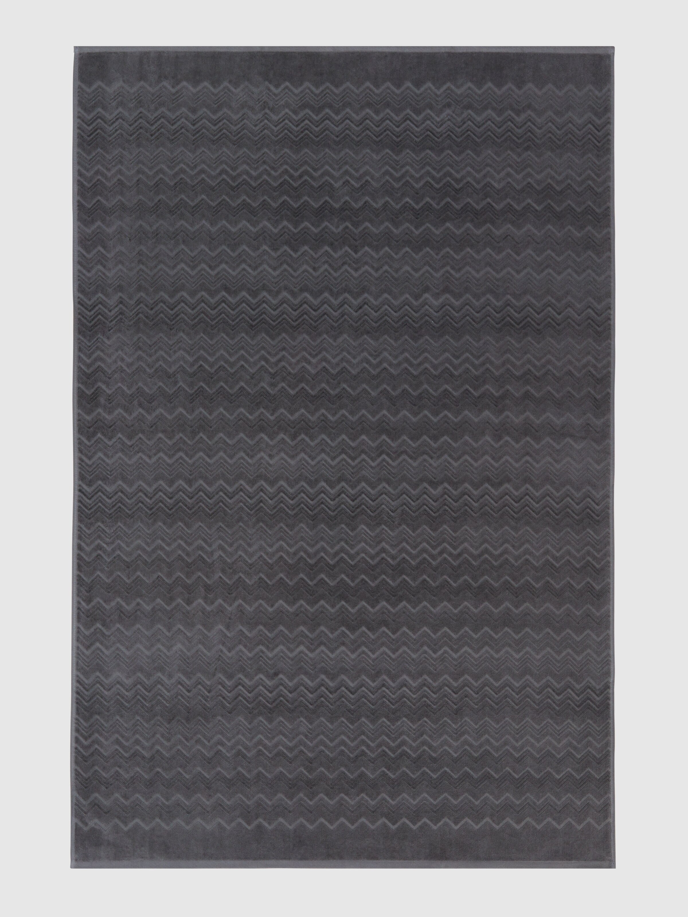 Chalk 150x100 cm beach towel in zigzag cotton terry cloth, Grey - 1