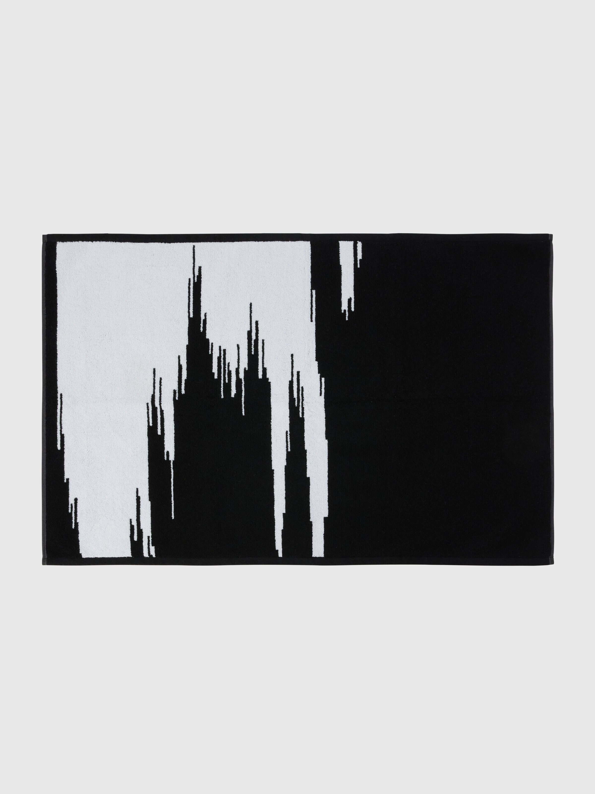 Slub 60x90 cm bath mat in slub cotton, Black & White - 0