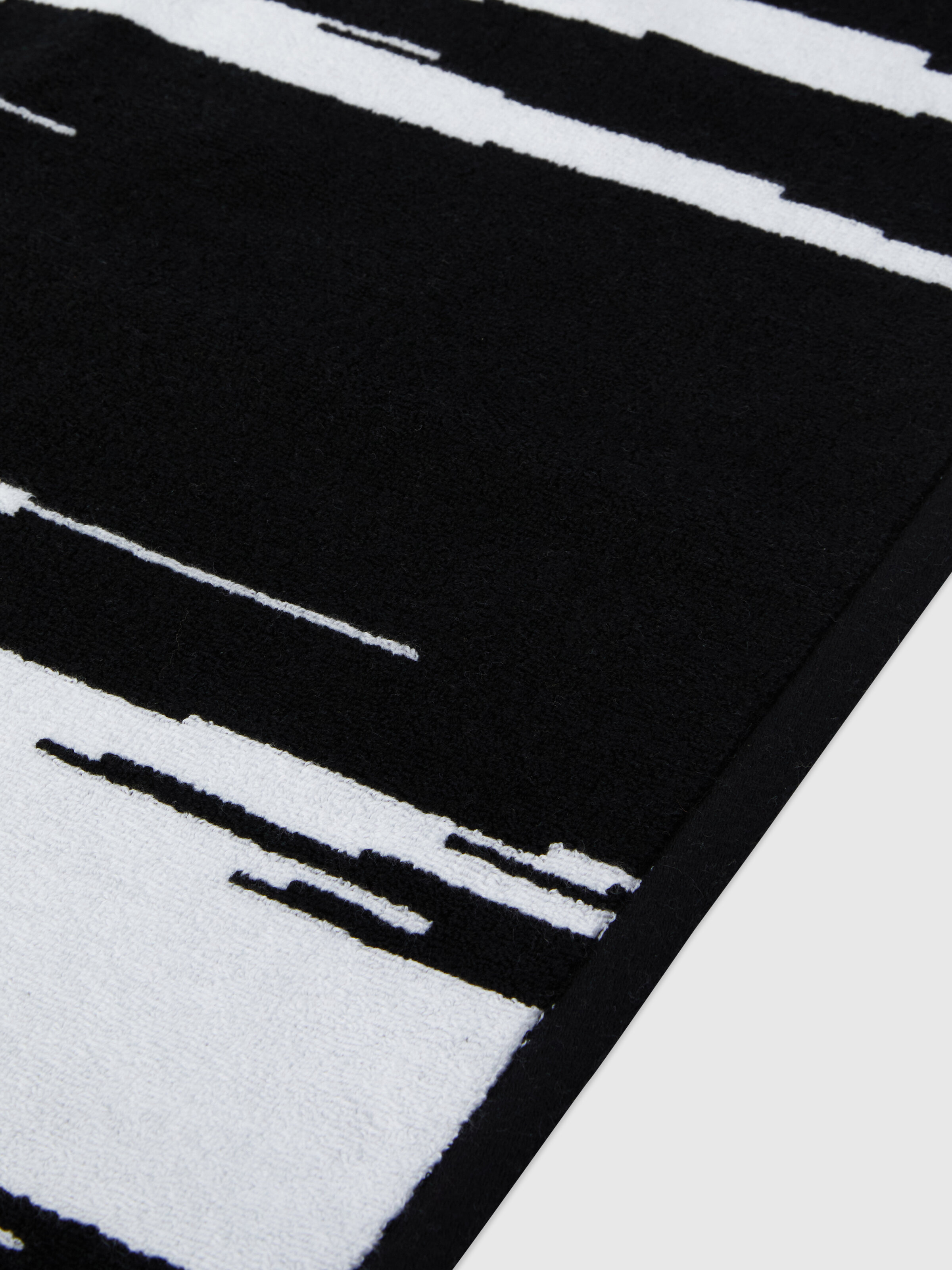 Slub 60x90 cm bath mat in slub cotton, Black & White - 1