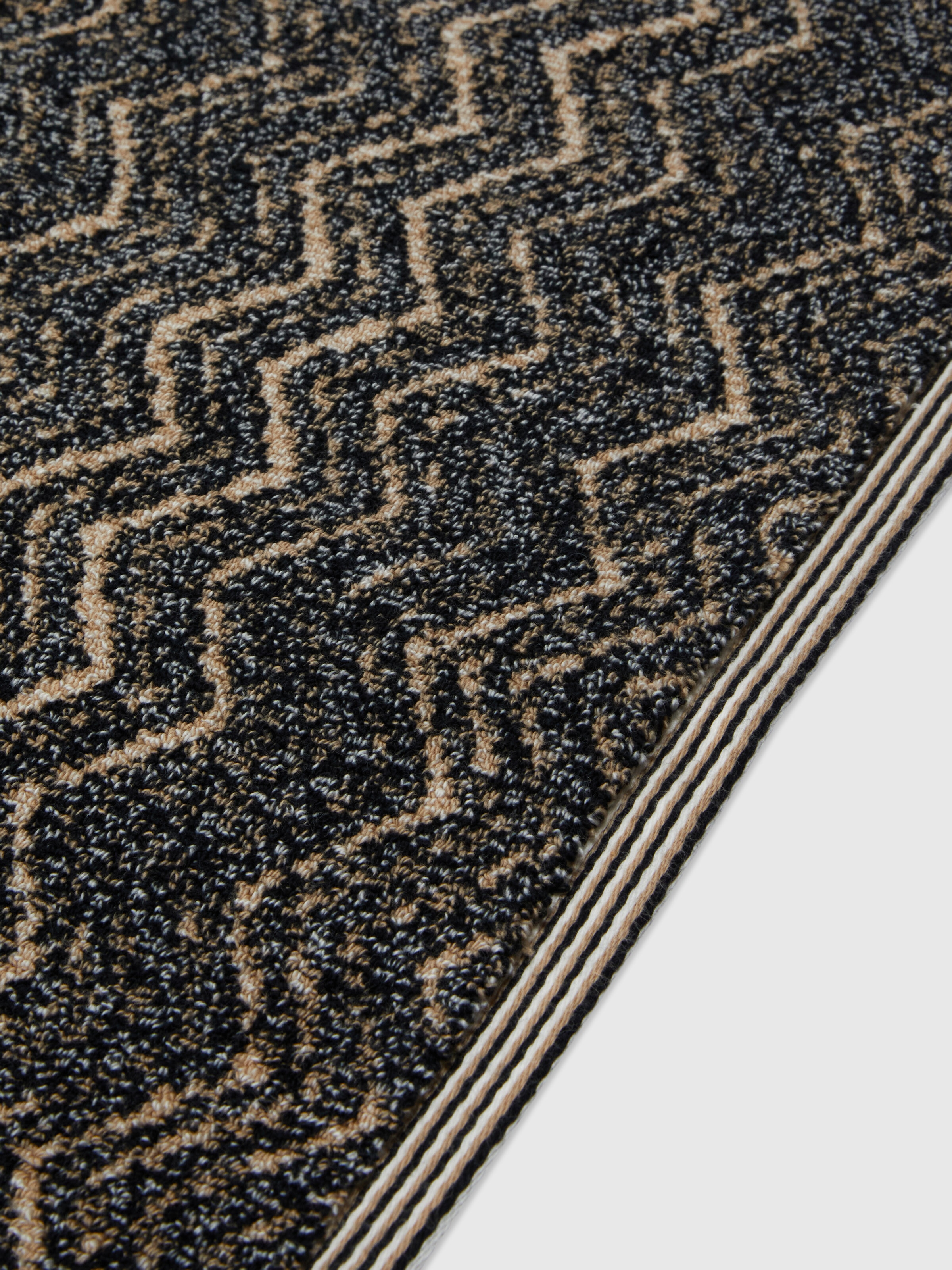 Azul bath mat 60x90 cm in cotton chevron, Brown - 1