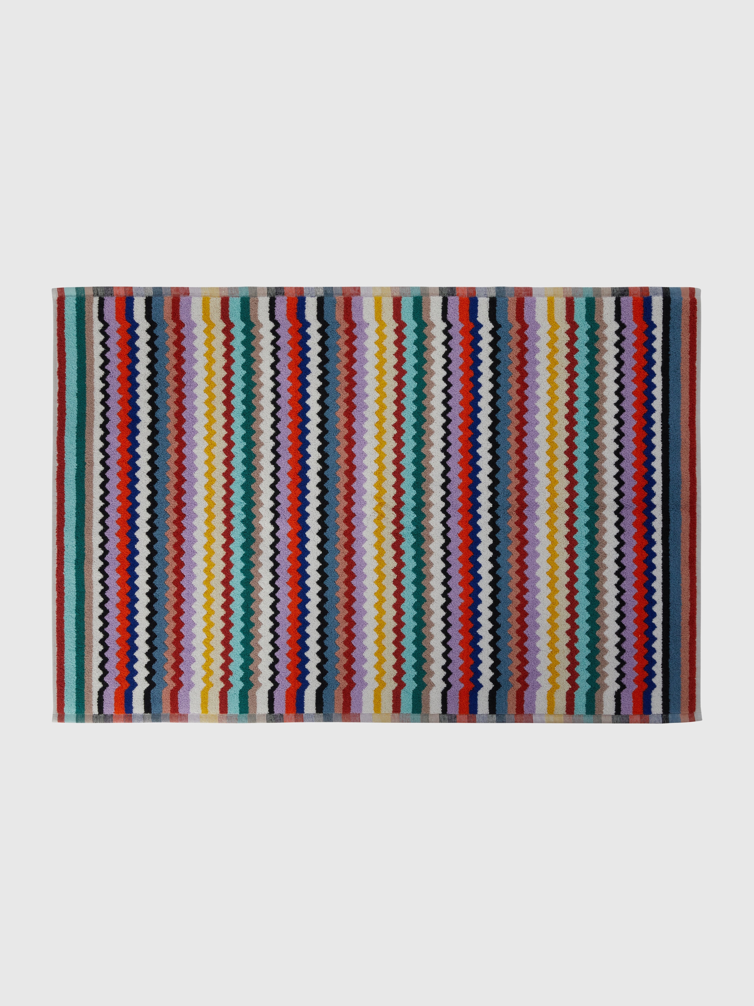 Alfombrilla de baño Riverbero 60x90 cm de algodón en zigzag, Multicolor  - 0