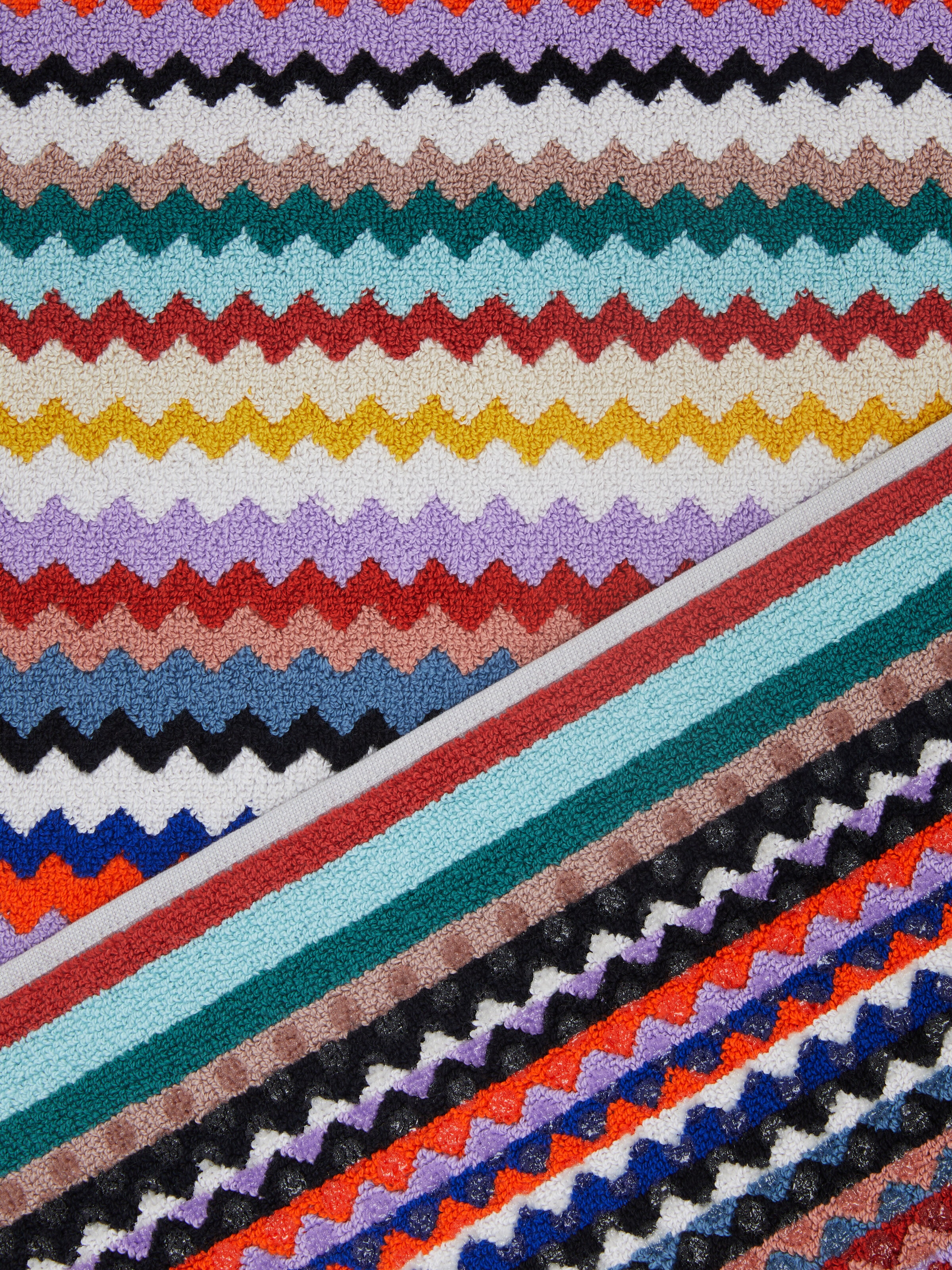 Riverbero 60x90 cm cotton zigzag bath mat, Multicoloured  - 2