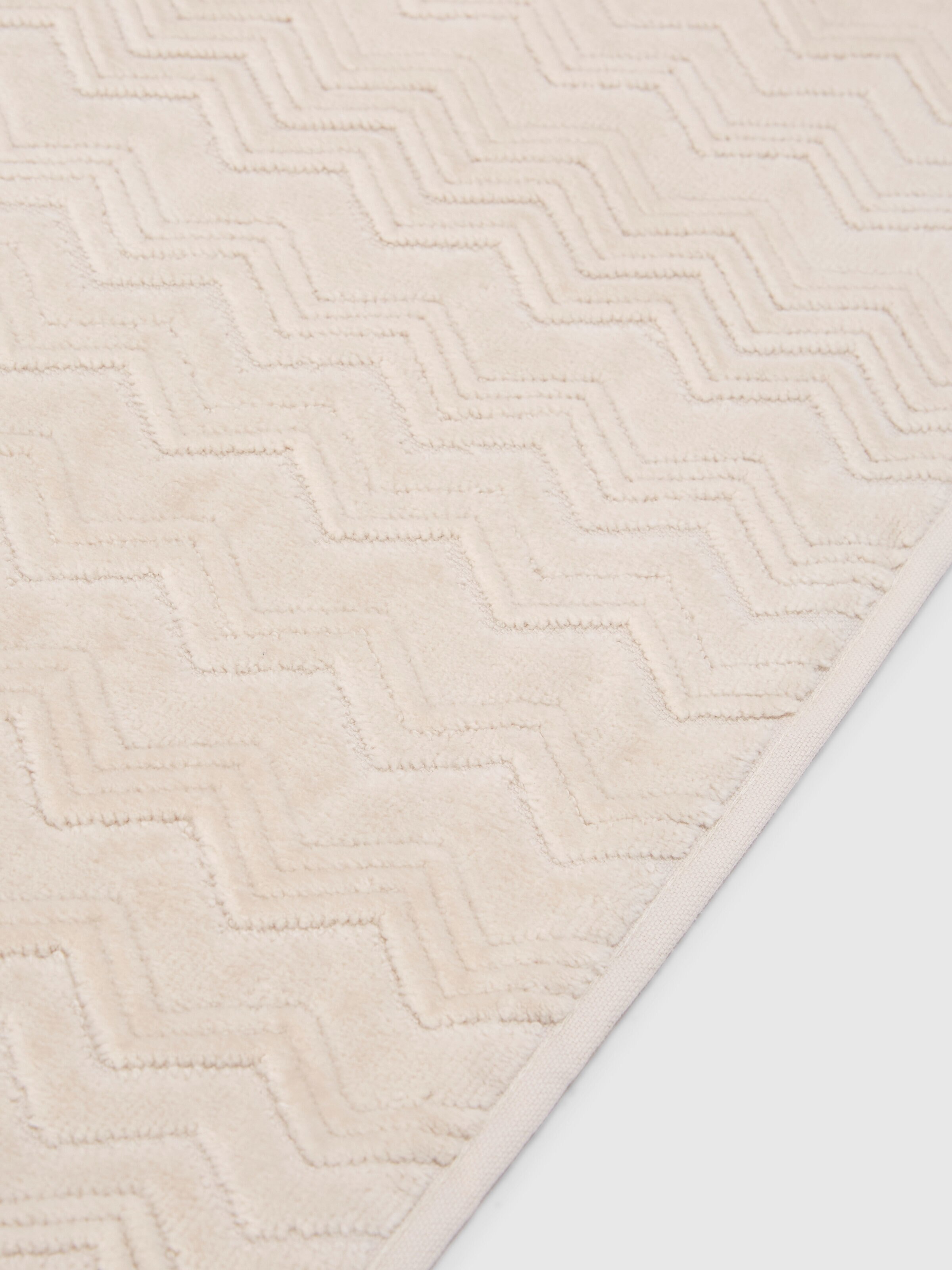 Chalk 60x90 cm cotton zigzag bath mat, Brown - 1