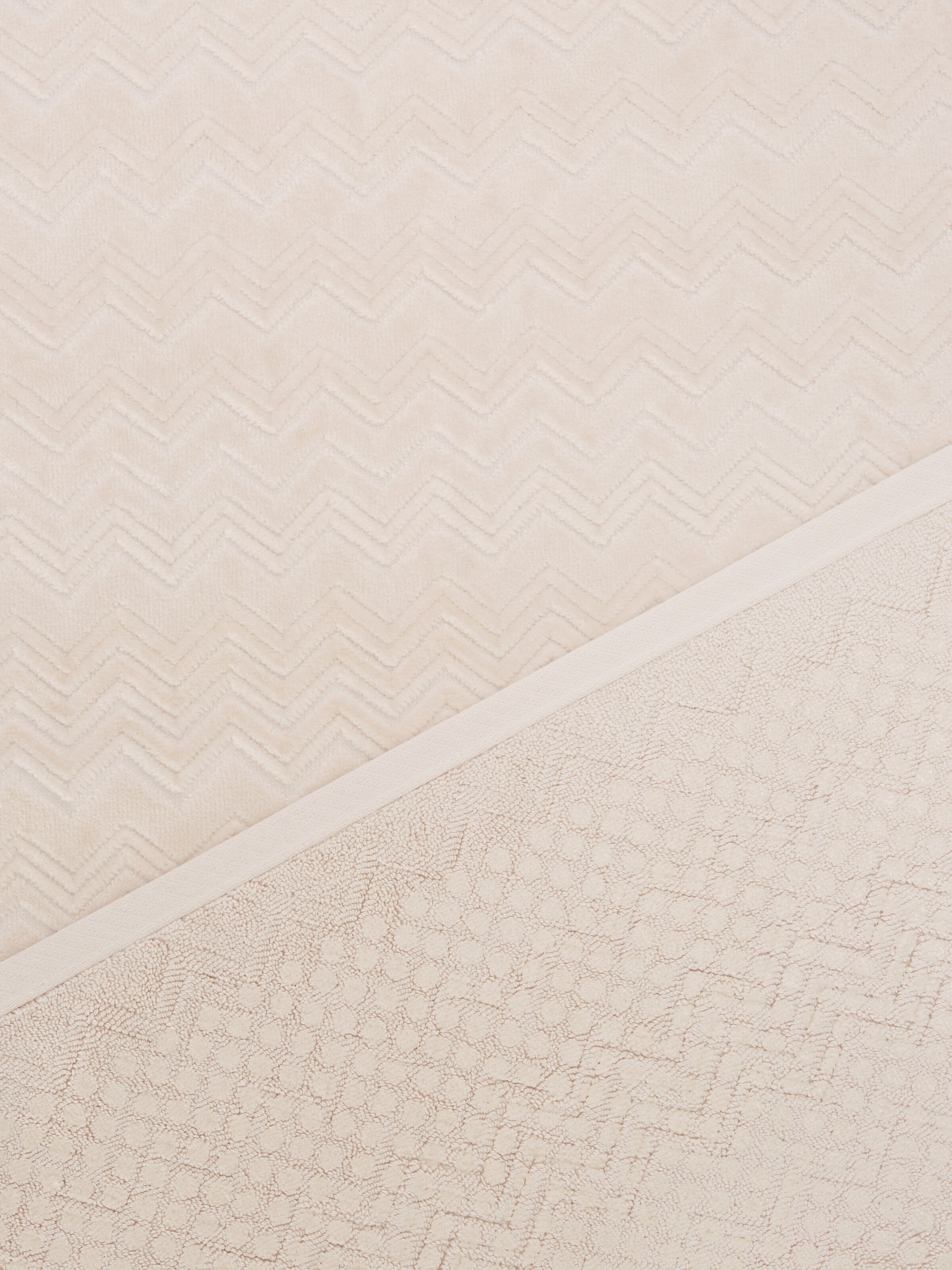 Chalk 60x90 cm cotton zigzag bath mat, Brown - 2