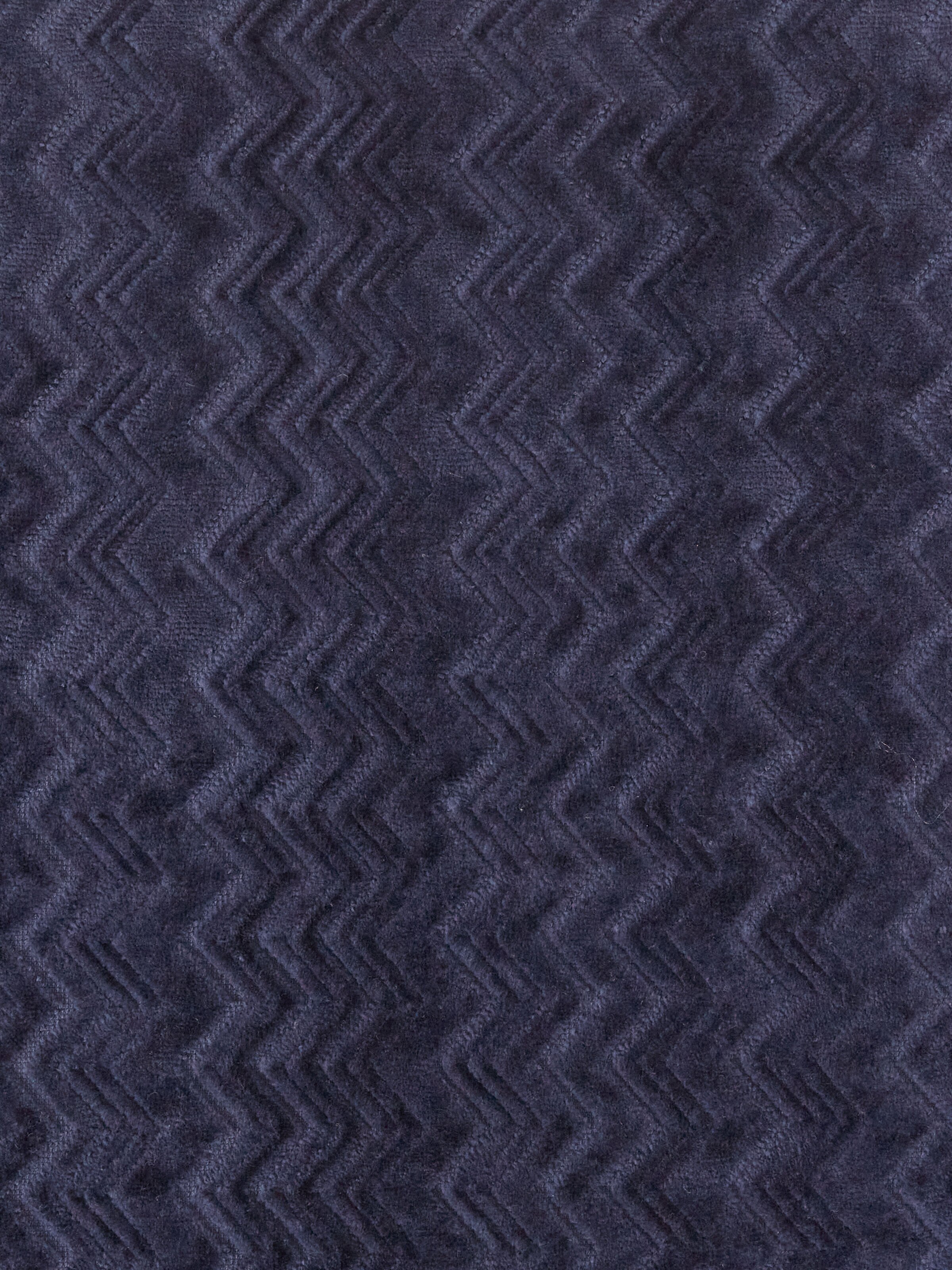 Chalk, Badematte 60x90 cm aus Baumwolle mit Zickzackmuster, Blau - 3