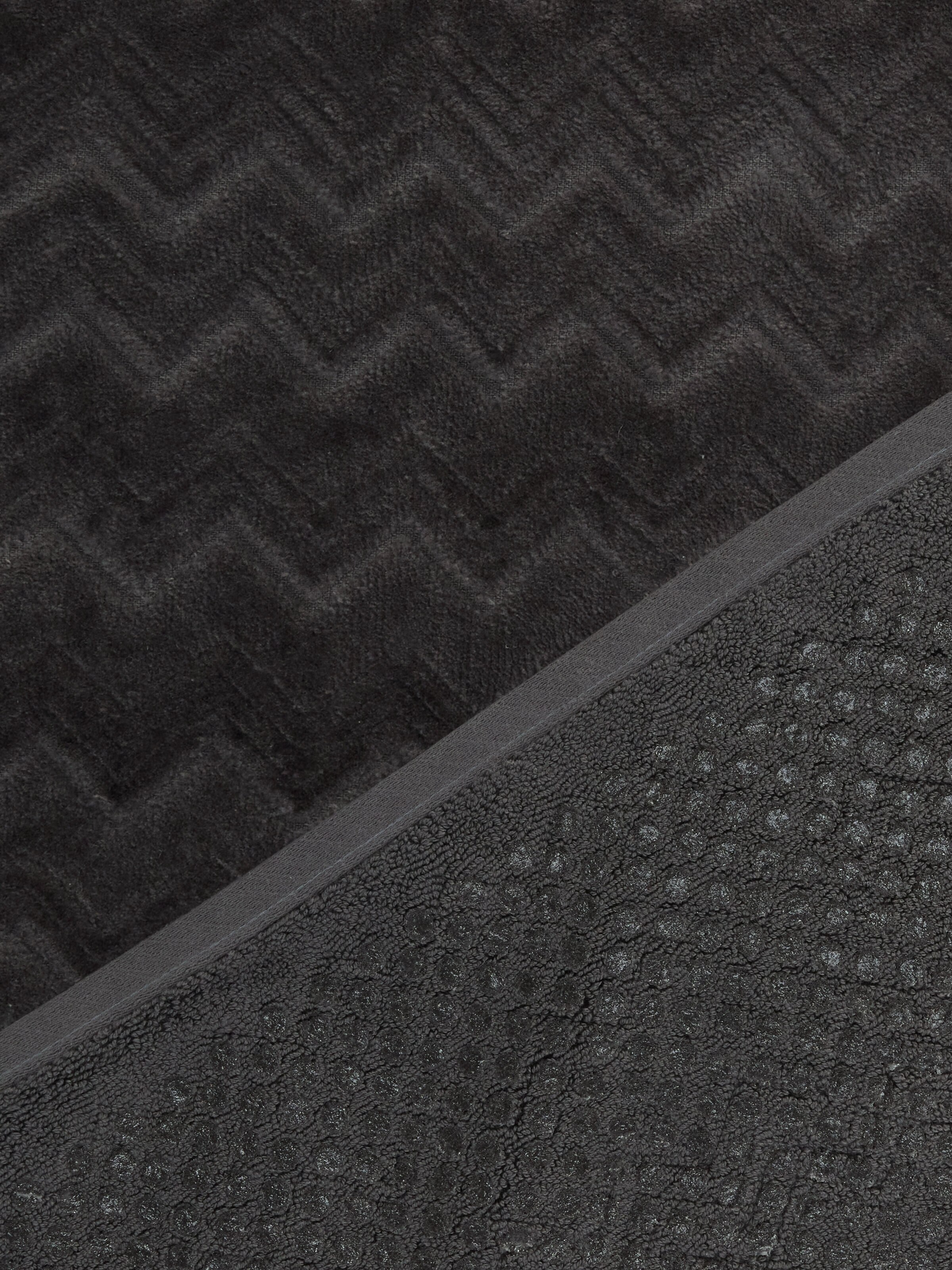 Chalk 60x90 cm cotton zigzag bath mat, Grey - 2