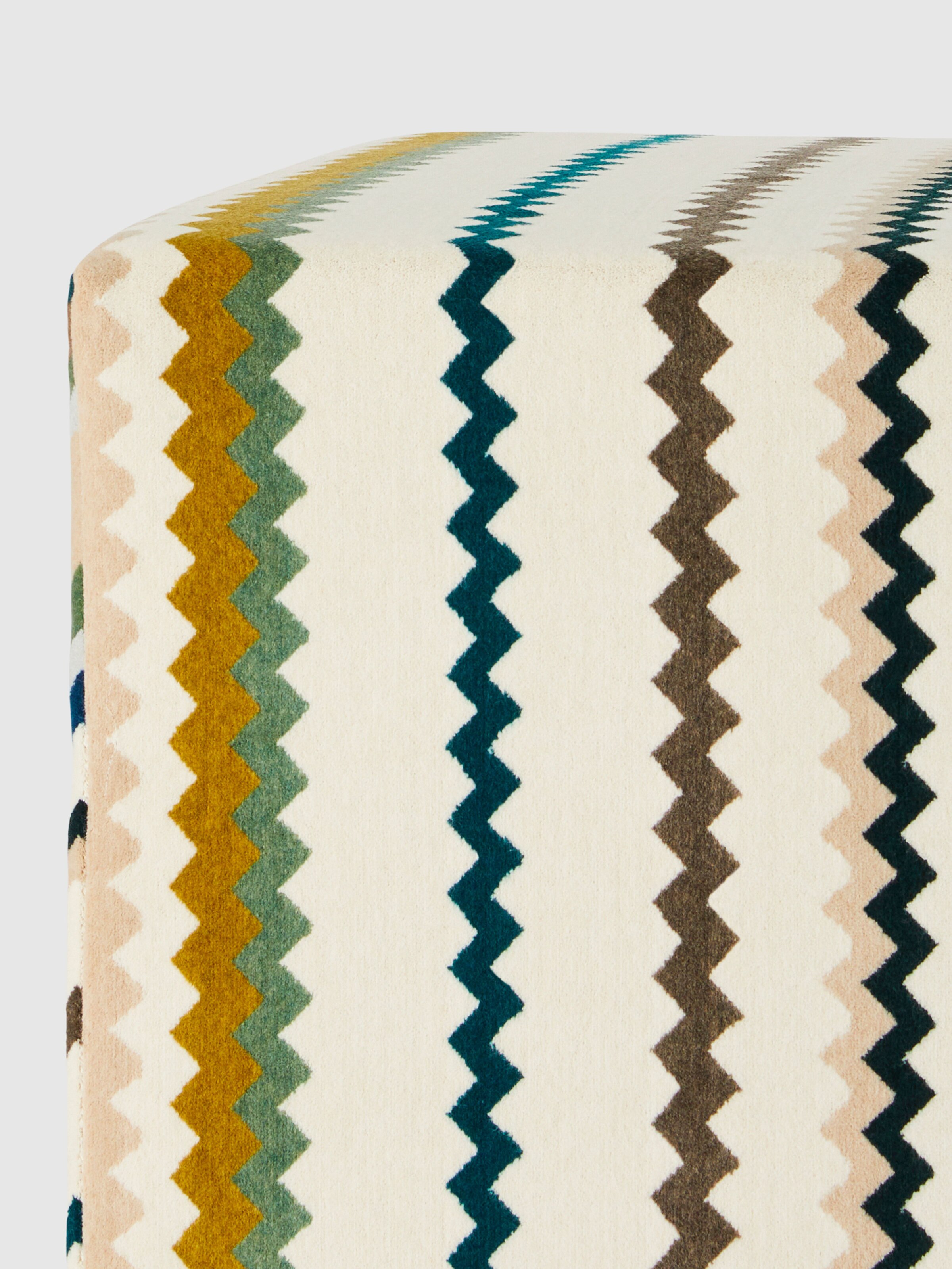 Dune 40x40x40 cm cubic outdoor pouffe, Green & Multicoloured  - 2