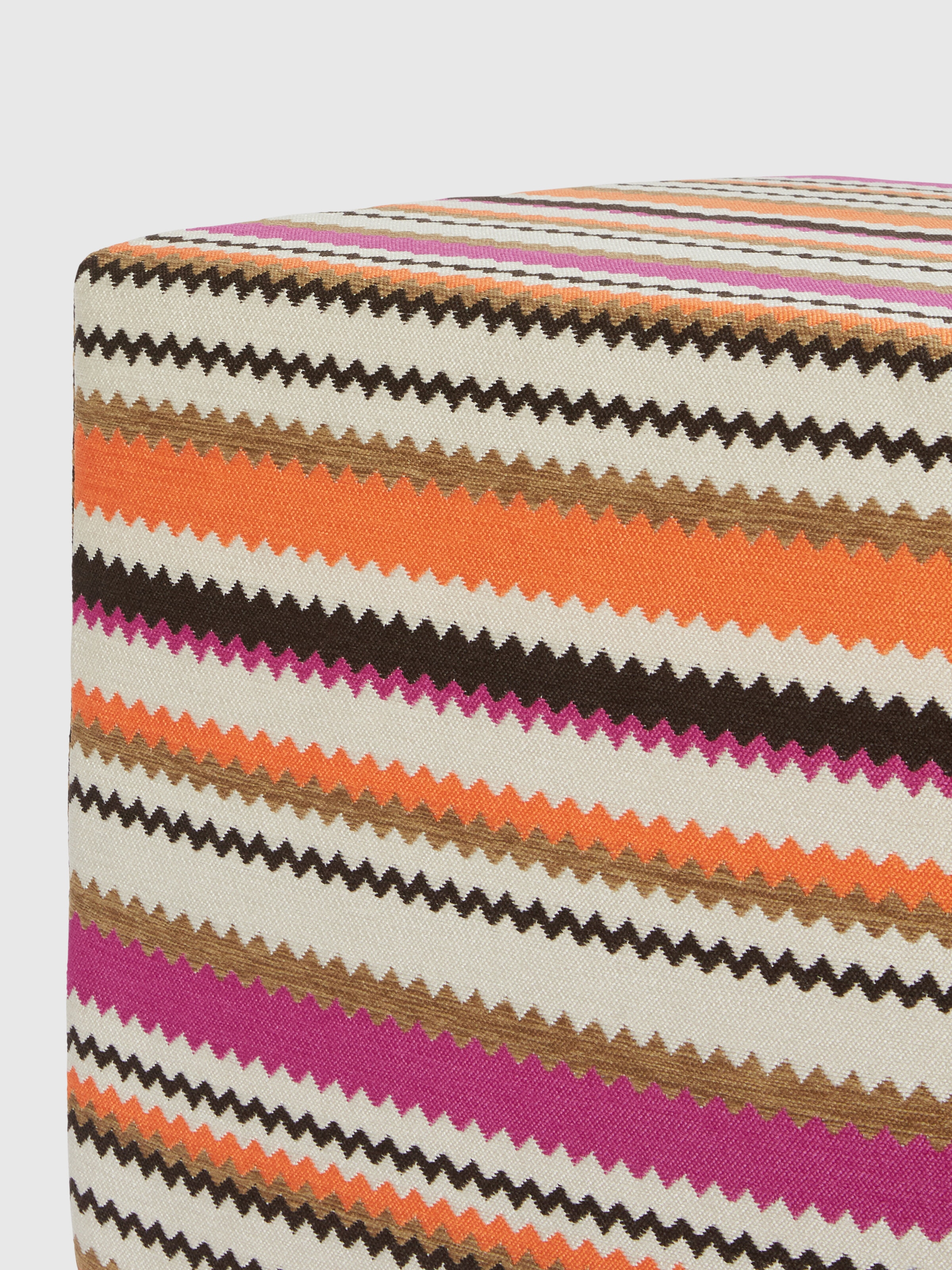 Pouf da esterno cubico Cancun chevron 40x40x40 cm, Arancio Multicolore  - 2