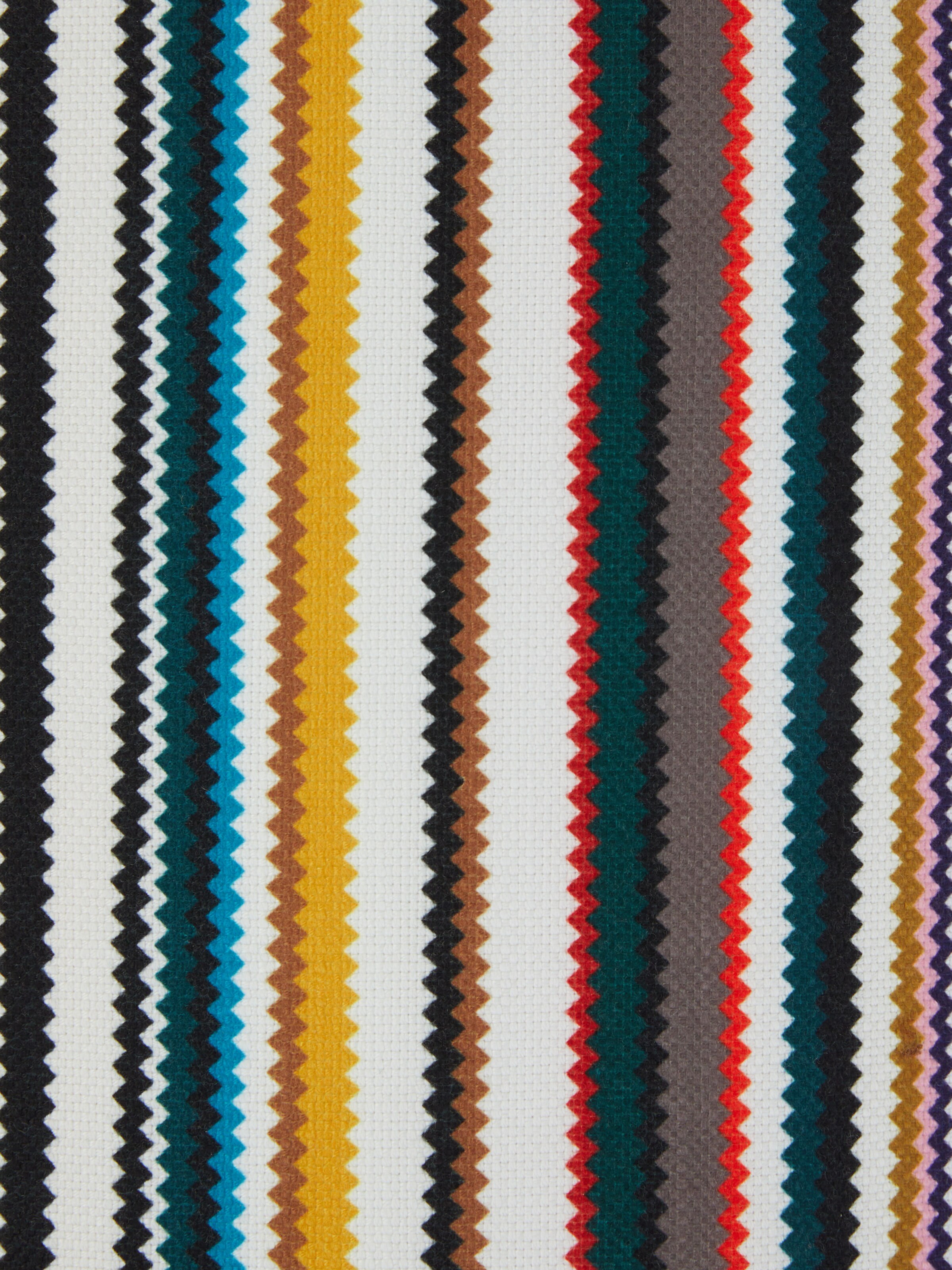 Pouf da esterno cilindrico Shangai 40x30 cm zig zag, Giallo  Multicolore  - 3