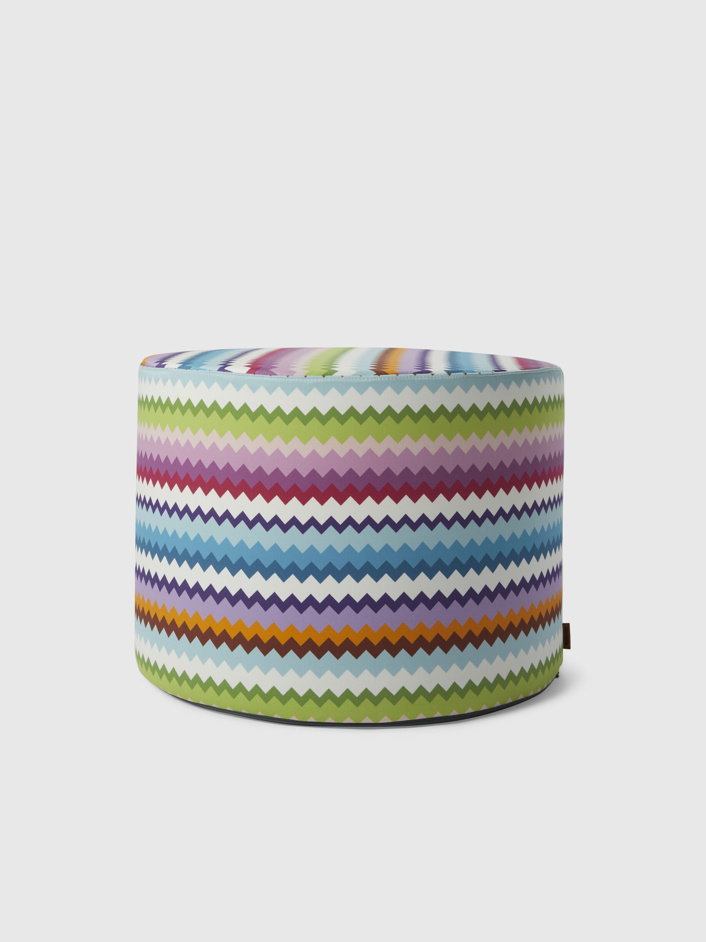 Cylinder Riverbero Pouf 40x30 cm, Pink & Multicoloured - 0