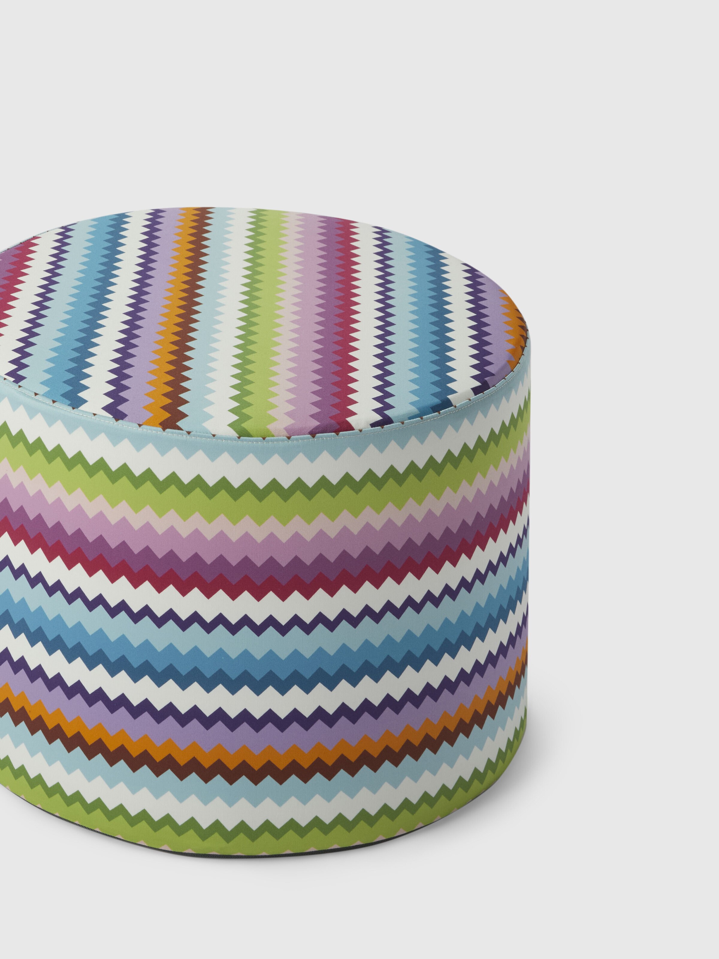 Cylinder Riverbero Pouf 40x30 cm, Pink & Multicoloured - 1