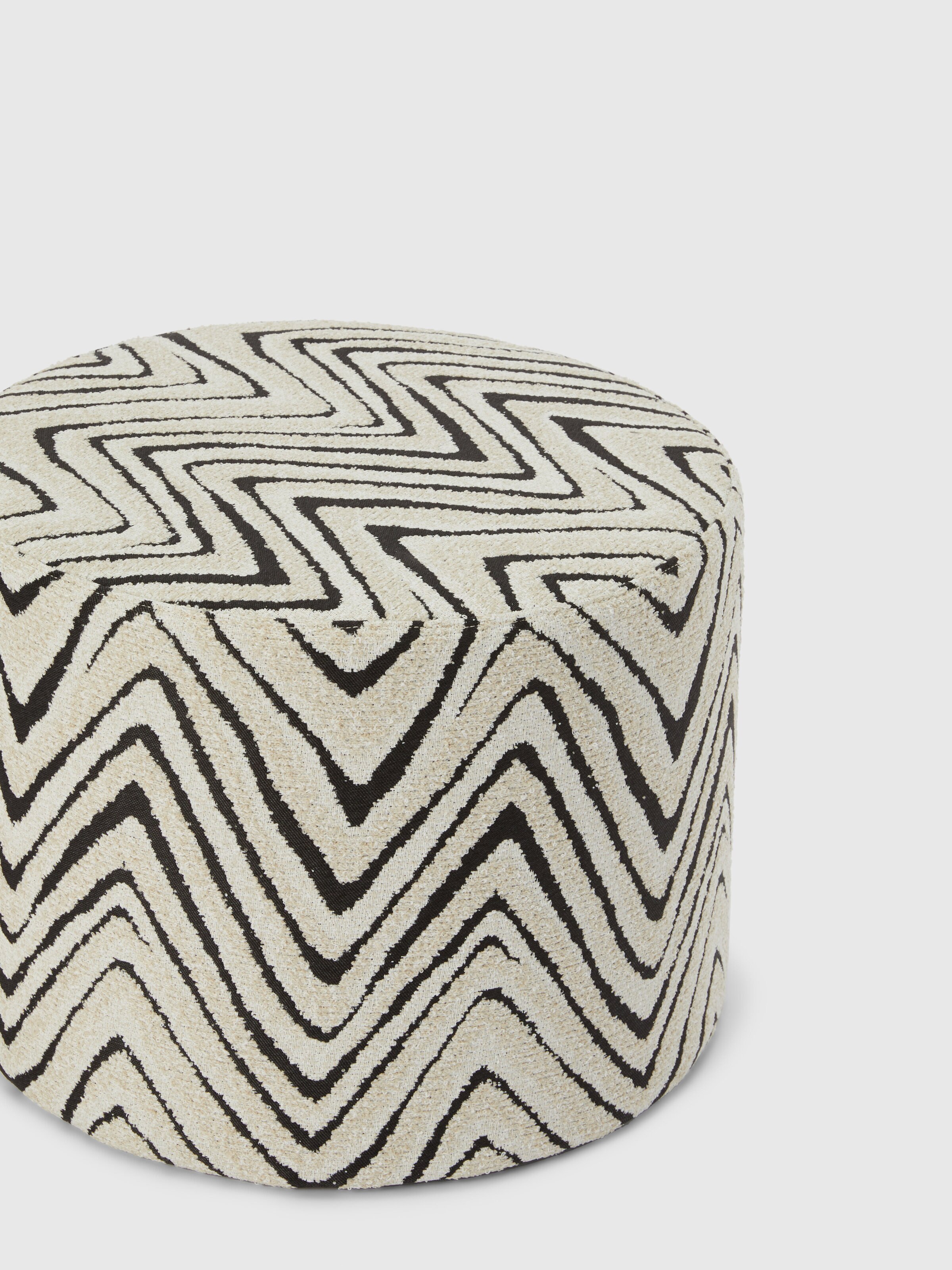 Savana 40x30 cm cylindrical outdoor pouffe, Black & White - 1